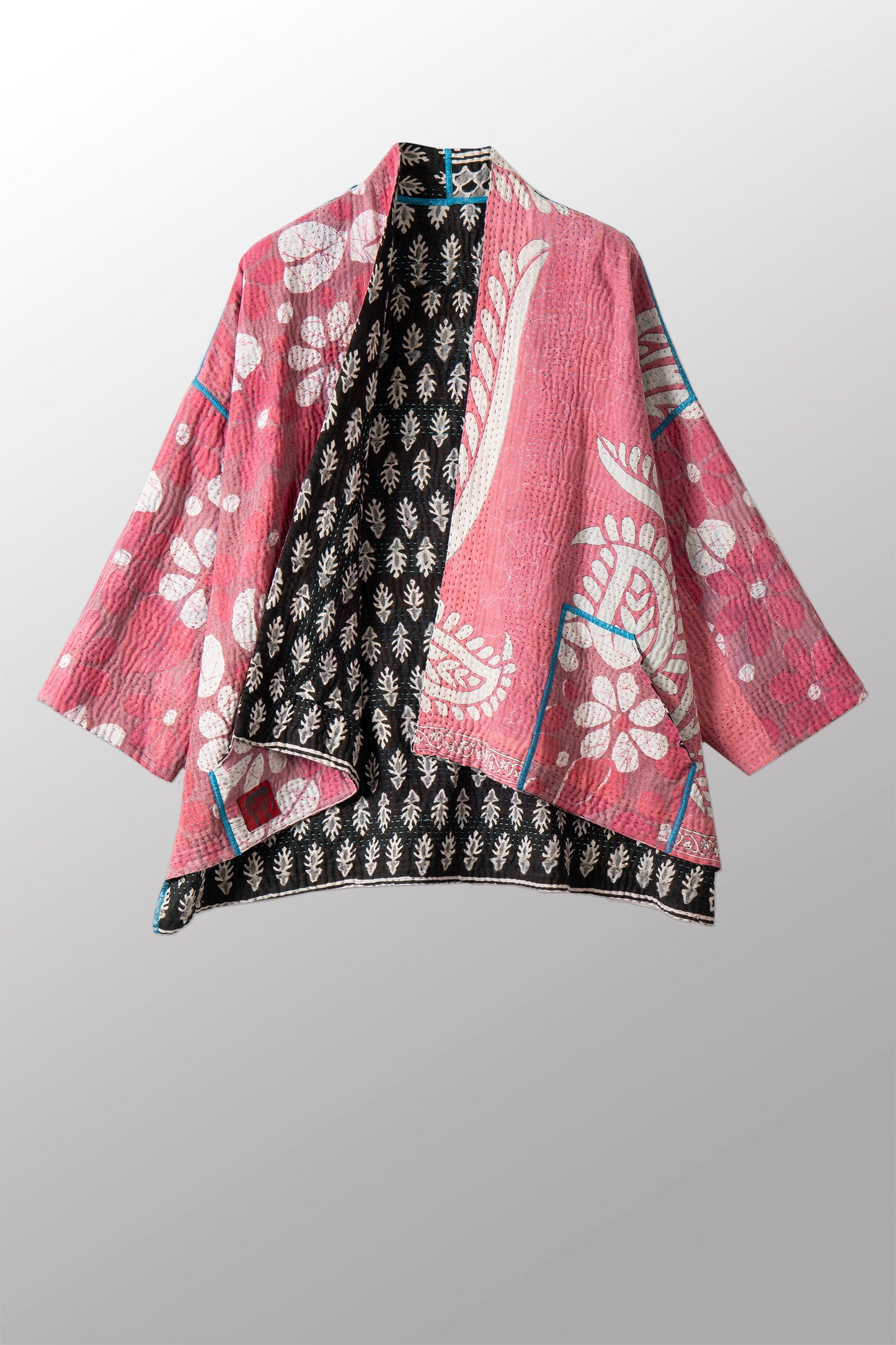 VINTAGE COTTON KANTHA MINI KIMONO JKT - cv4055-0050a -