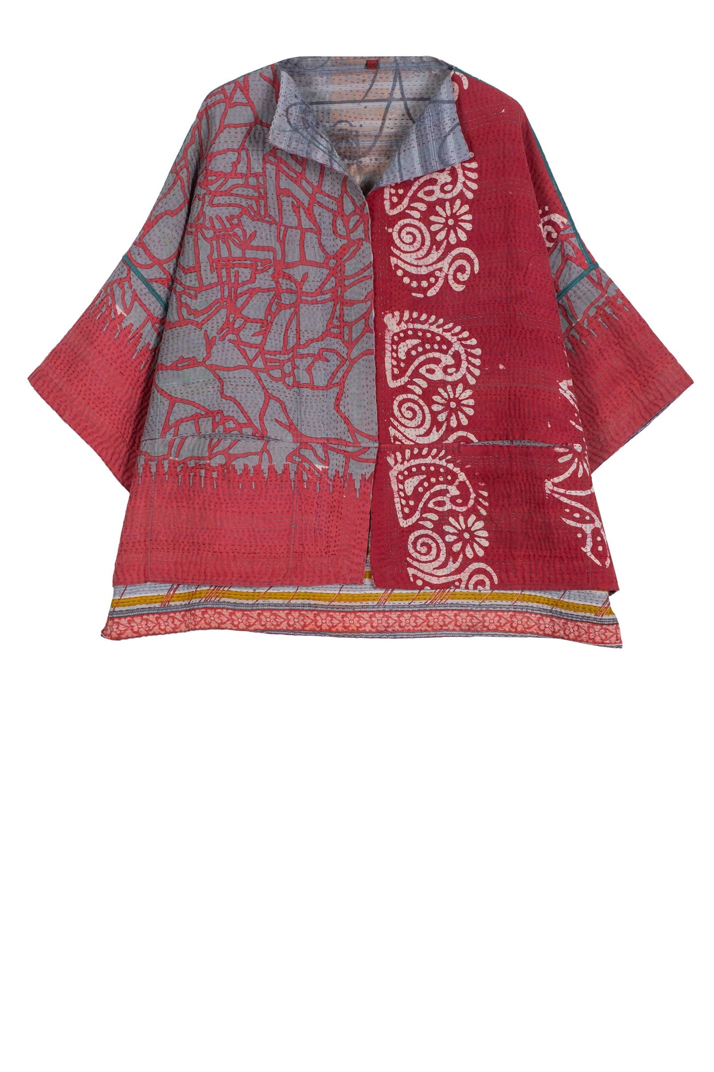 VINTAGE COTTON KANTHA STRAIGHT NECK JKT - cv4058-0010a -