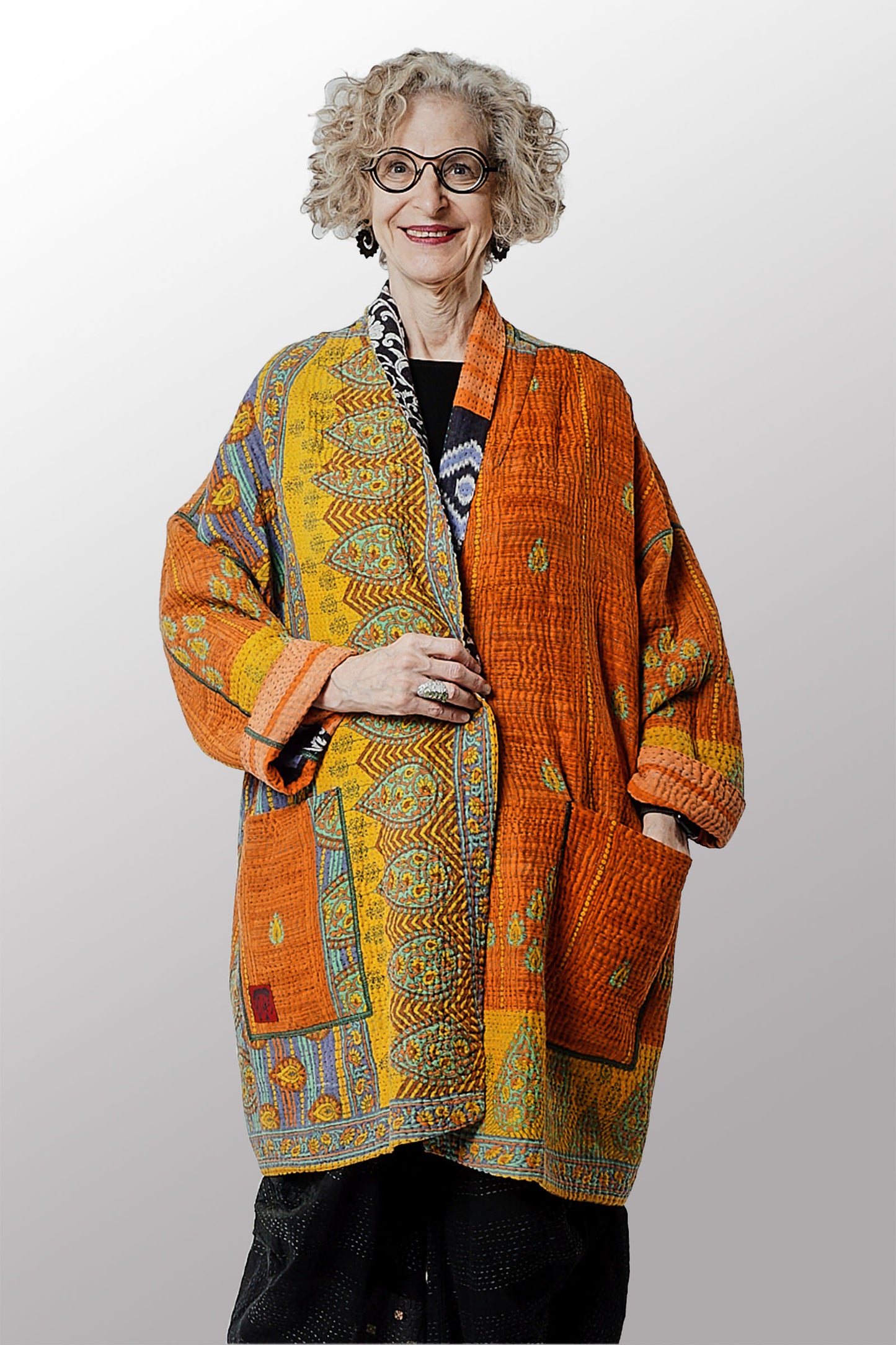 VINTAGE COTTON KANTHA HAORI JKT - cv4068-0003a -