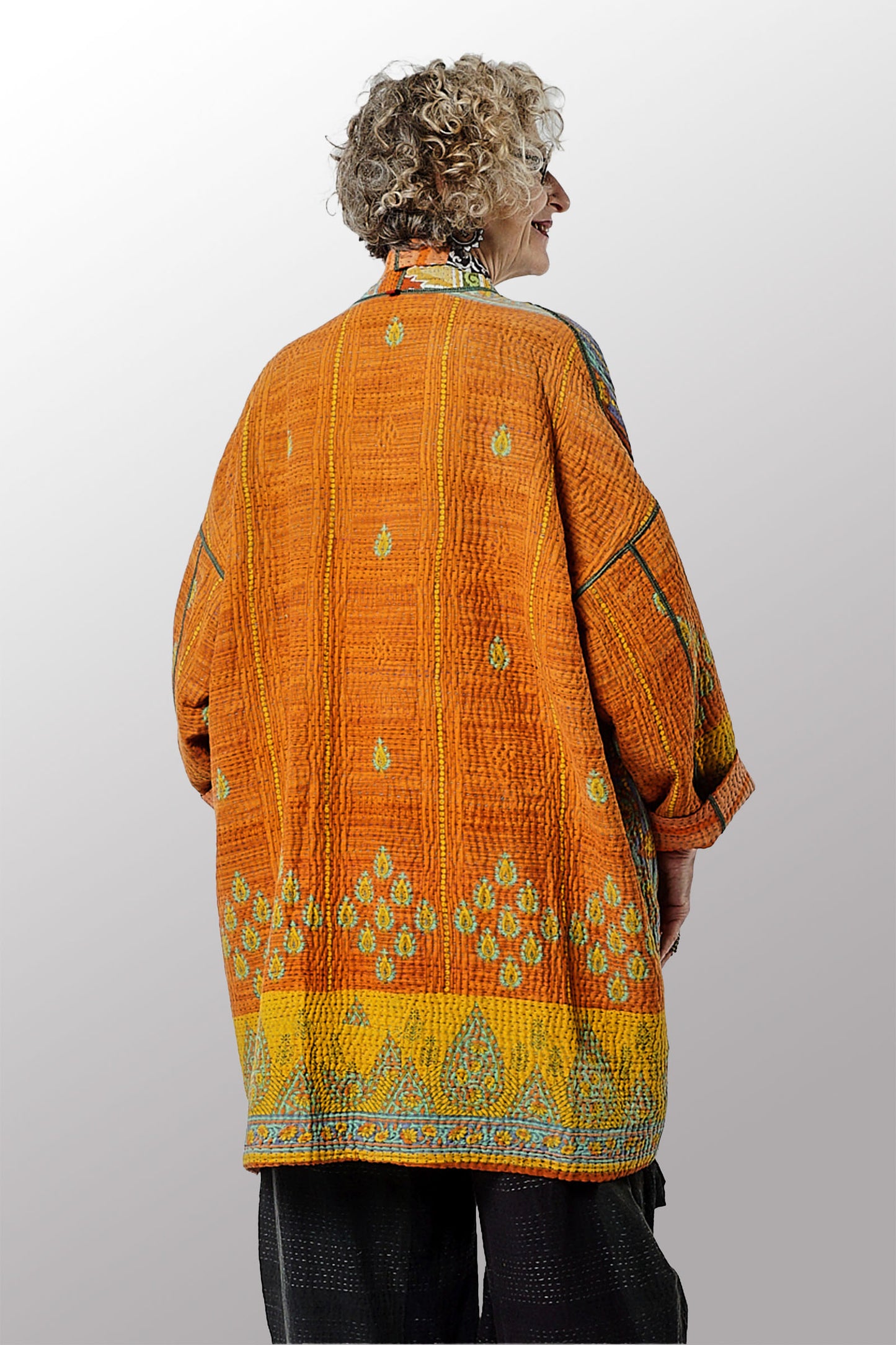 VINTAGE COTTON KANTHA HAORI JKT - cv4068-0003a -