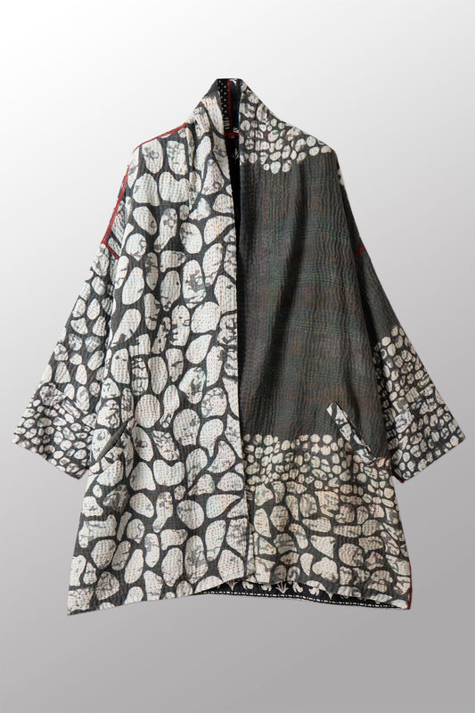 VINTAGE COTTON KANTHA HAORI JKT - cv4068-0006a -