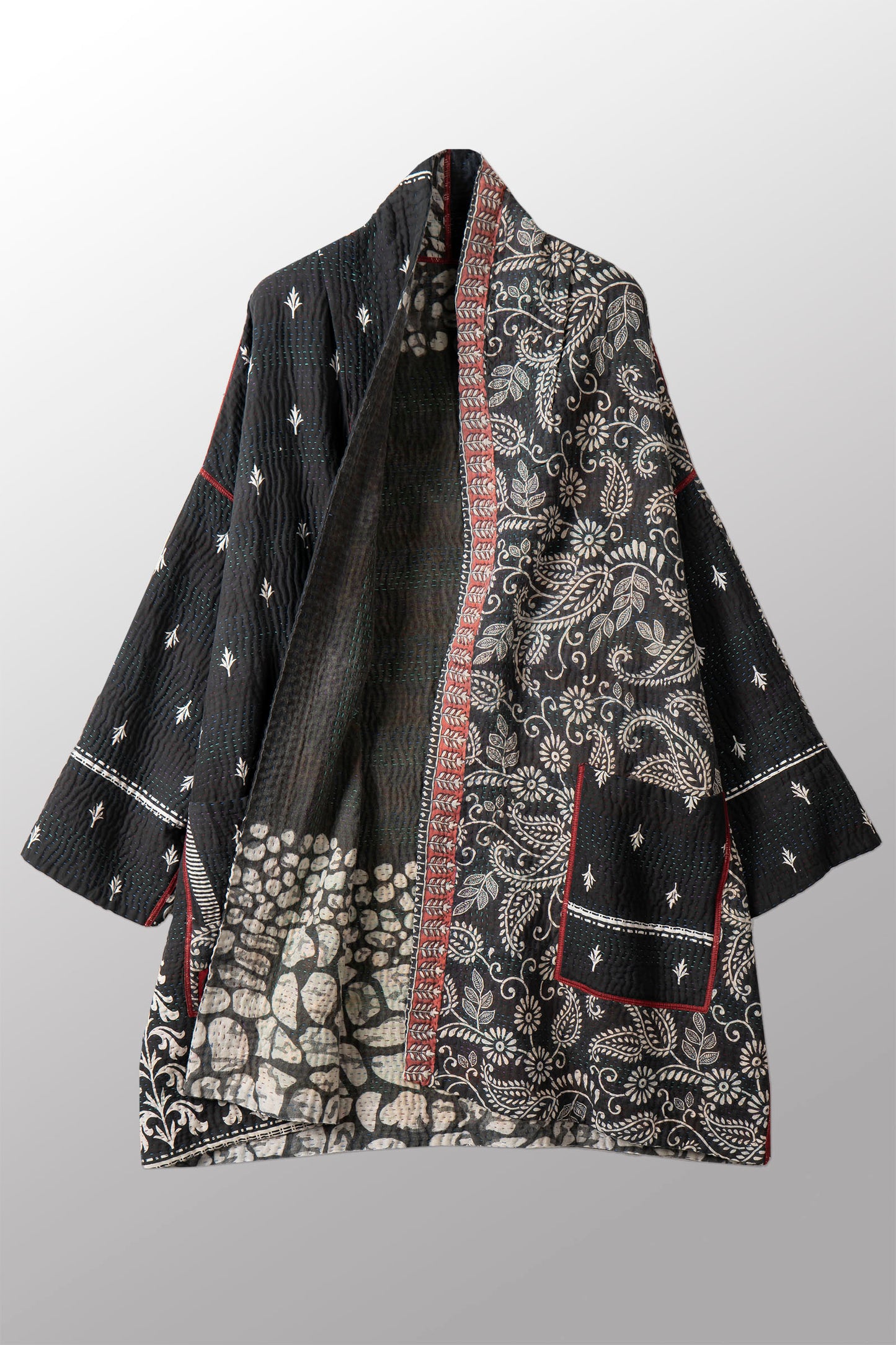 VINTAGE COTTON KANTHA HAORI JKT - cv4068-0006a -