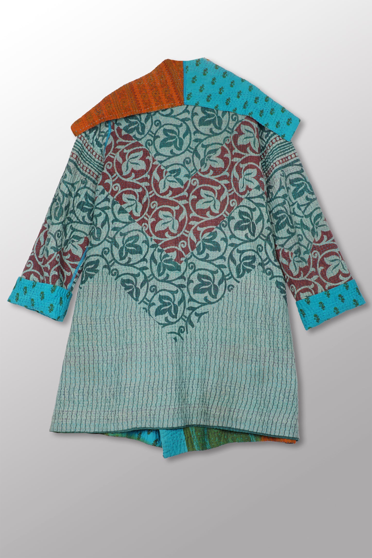 VINTAGE COTTON KANTHA POCKET COAT - cv4301-0020a -