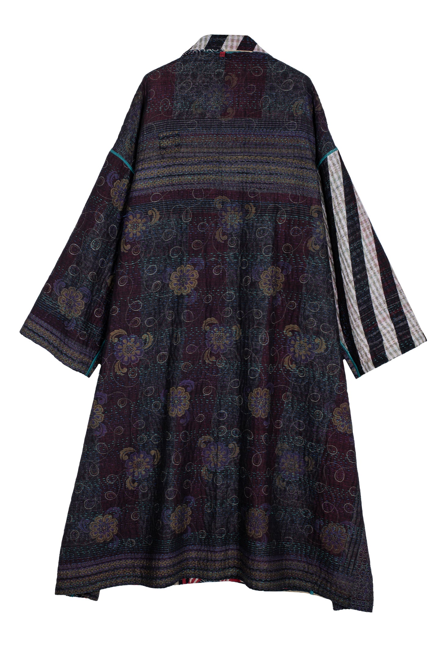 VINTAGE COTTON KANTHA OVERSIZED COAT - cv4326-0038a -