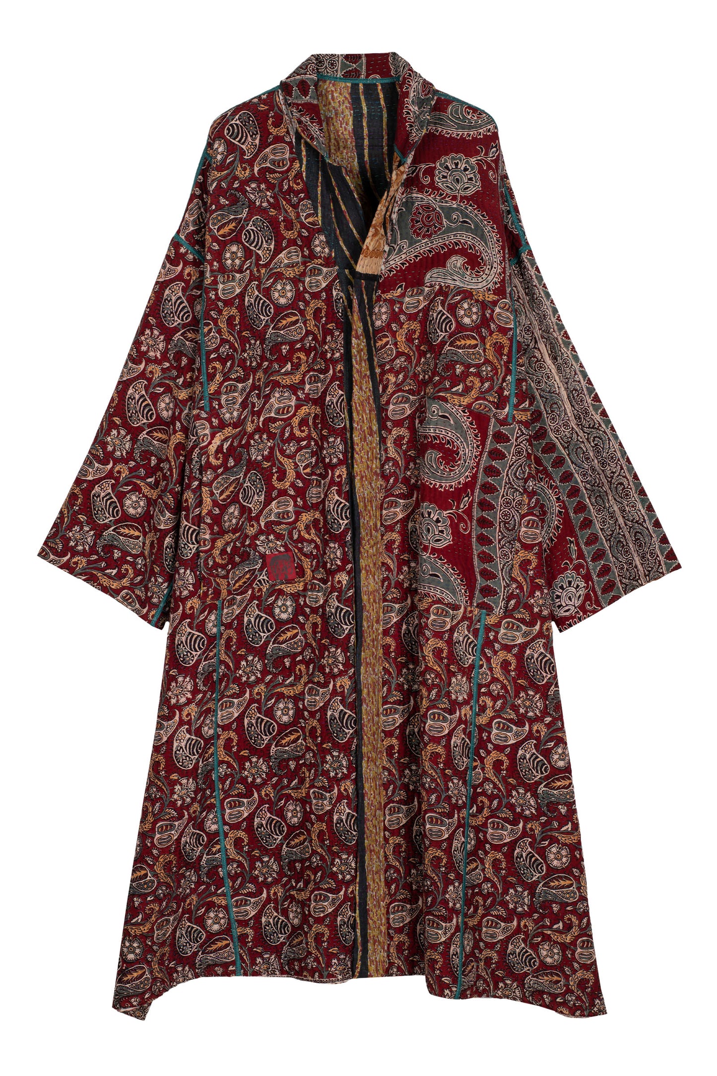 VINTAGE COTTON KANTHA OVERSIZED COAT - cv4326-0041a -