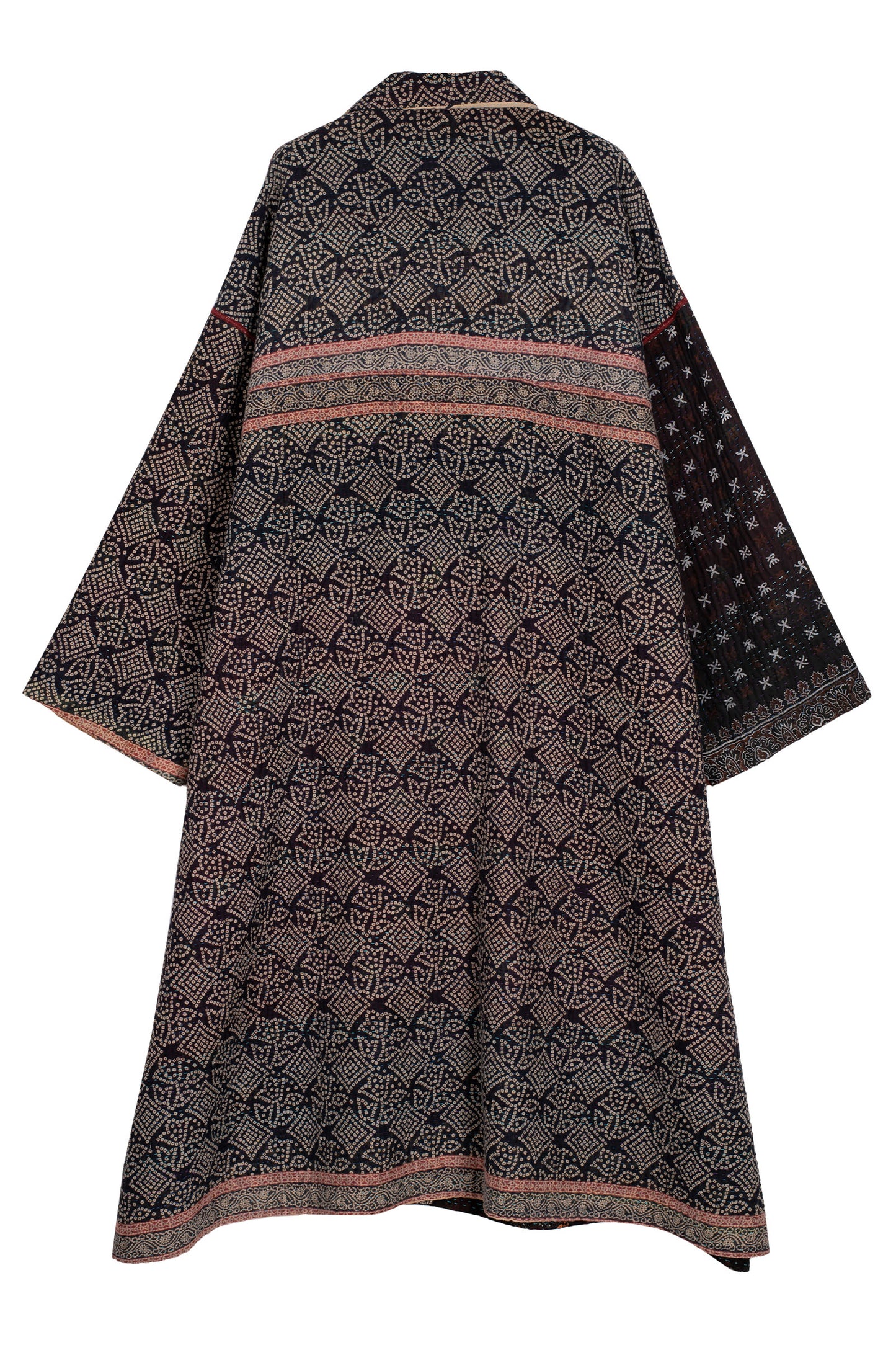 VINTAGE COTTON KANTHA OVERSIZED COAT - cv4326-0042a -