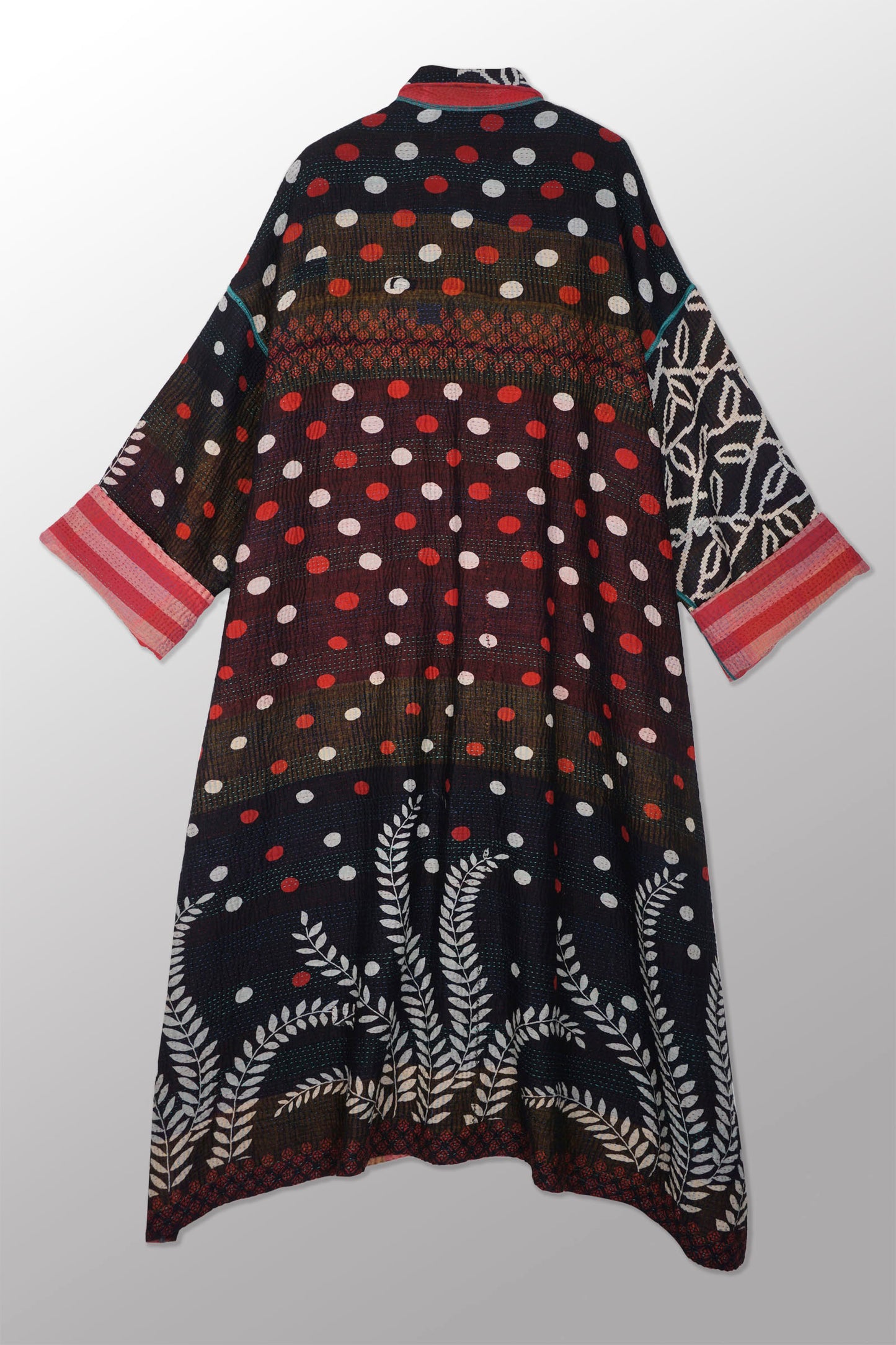 VINTAGE COTTON KANTHA OVERSIZED COAT - cv4326-0053a -