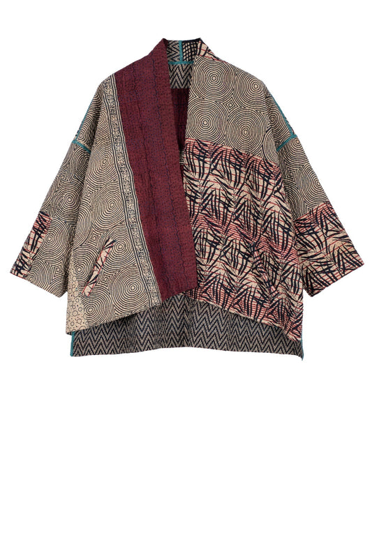 SOHO BAMBOO KANTHA MINI KIMONO JKT - bo4055-blk -