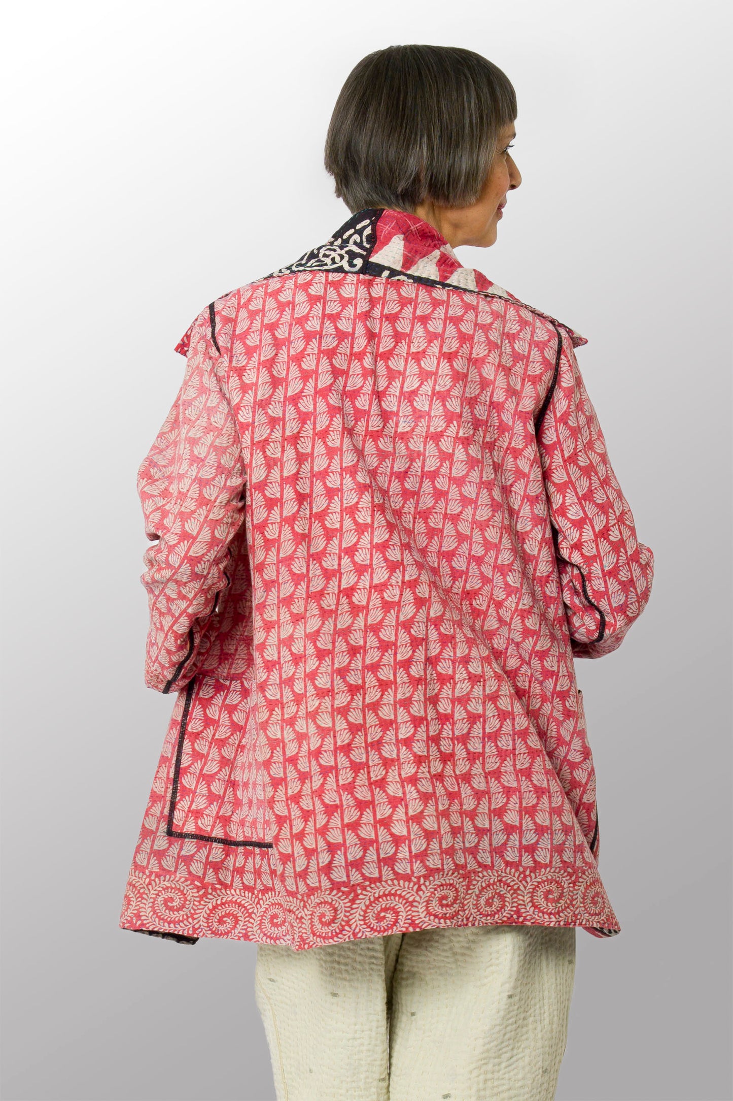 VINTAGE COTTON KANTHA POCKET JKT - cv2002-0066a -