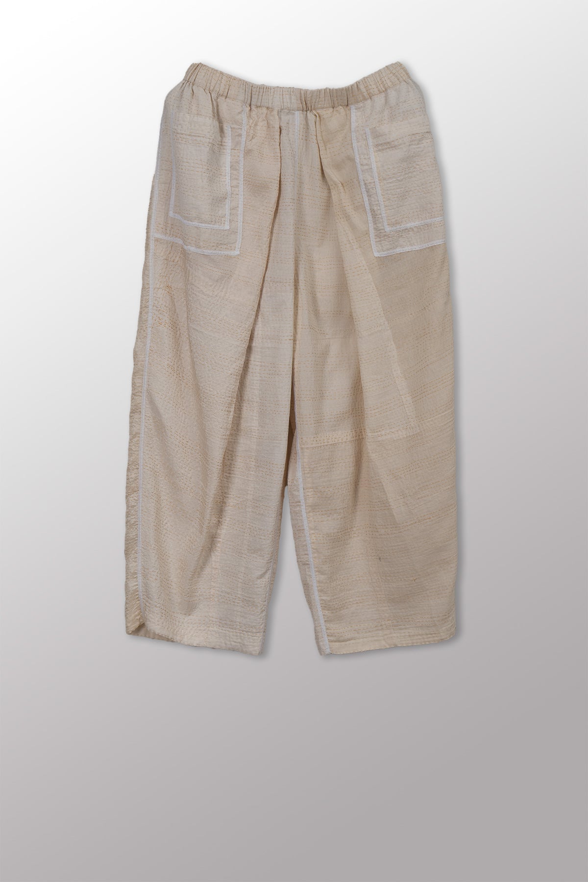 JAIPUR WHITE KANTHA BAGGY PANTS - jw2642-ivy -