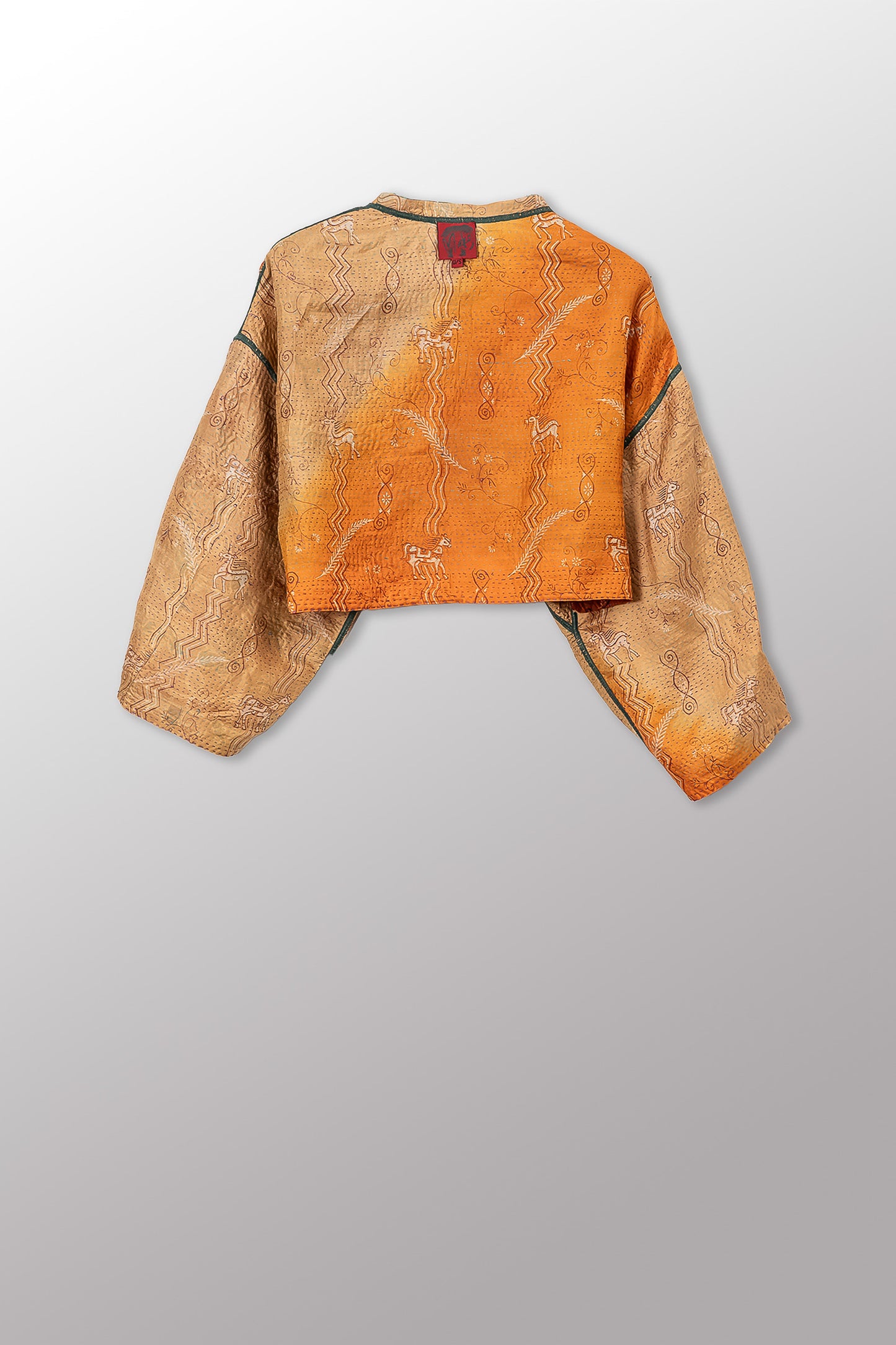 VINTAGE SILK KANTHA SLEEVE JACKET - sv2090-0003s -