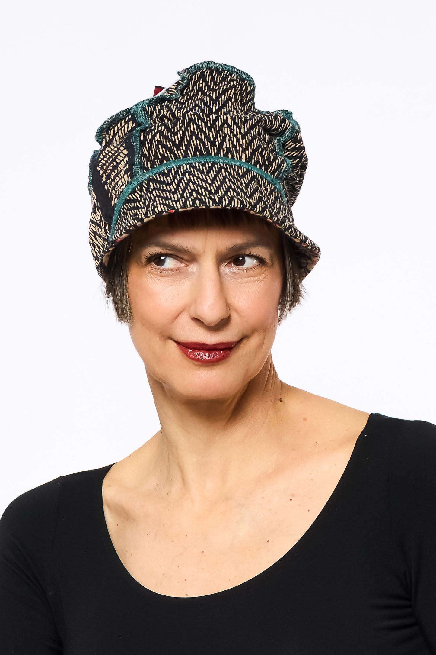 SOHO BAMBOO KANTHA HALF BRIM HAT - bo4881-tuq -