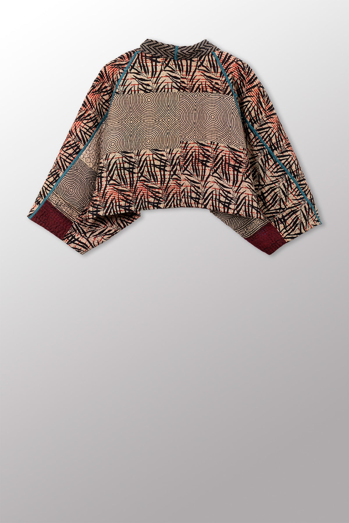 SOHO BAMBOO KANTHA PUFF SLV. SHRUG - bo4062-cblk007a -