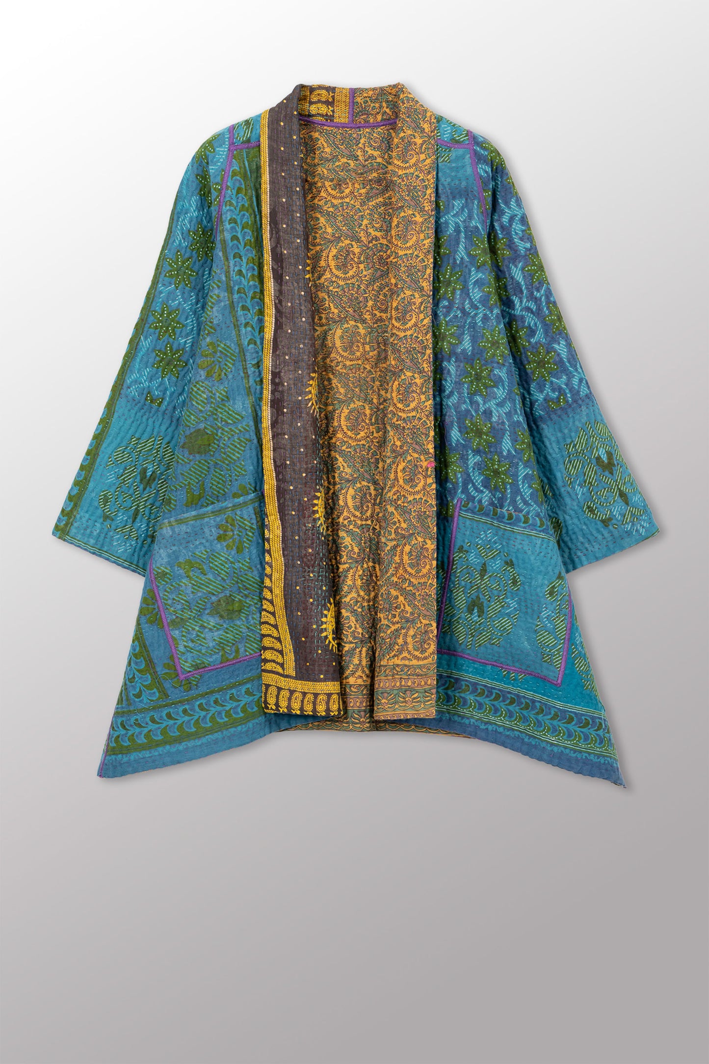 COTTON OVERDYE KANTHA A-LINE JKT - ov4003-ctuq004a -