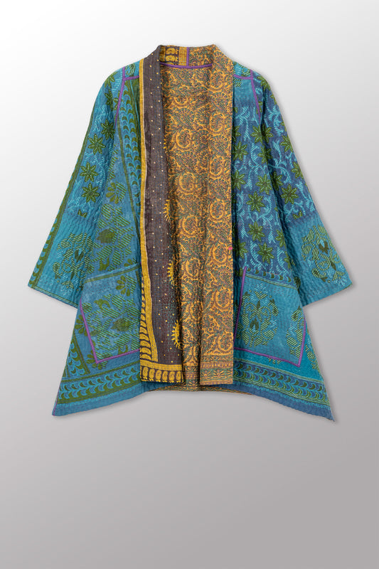 COTTON OVERDYE KANTHA A-LINE JKT - ov4003-ctuq004a -