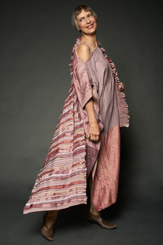 WAVY STRIPE KANTHA SCARF STANDARD - wv2801-mov -