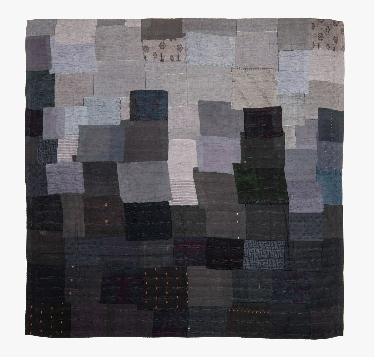 Landscape Handmade vintage Kantha Quilts - Black