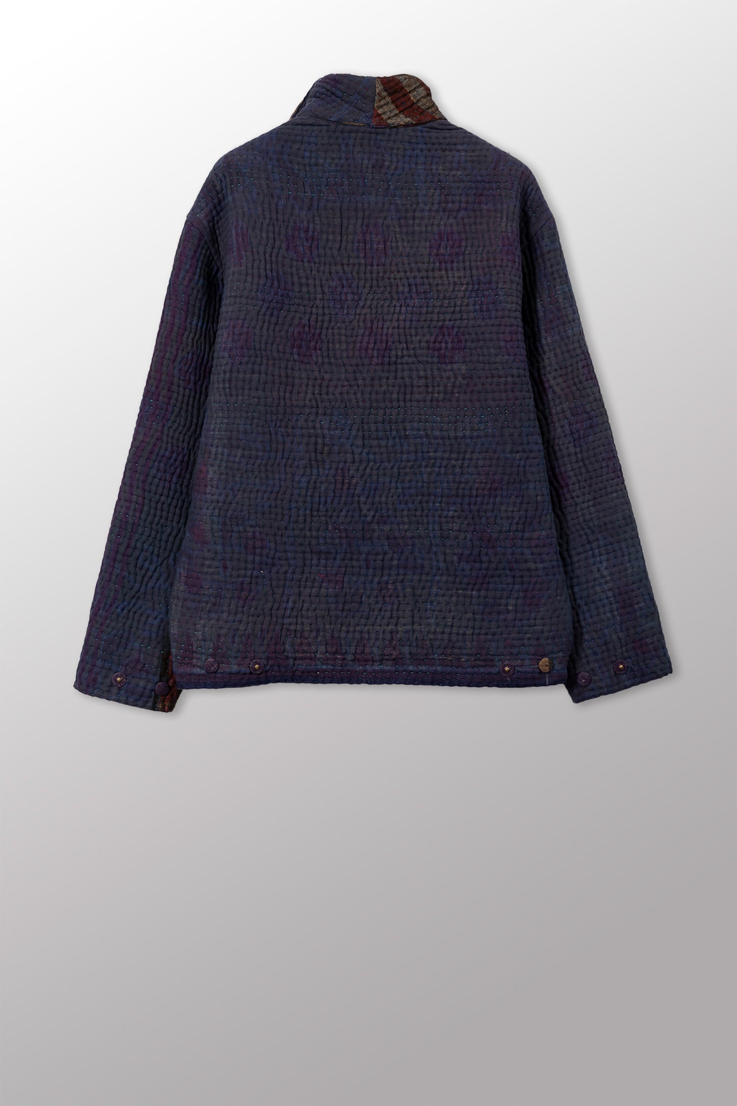 QUILTED OVERDYE COTTON KANTHA MEN'S BLOUSON - oq5040-cblu002m -