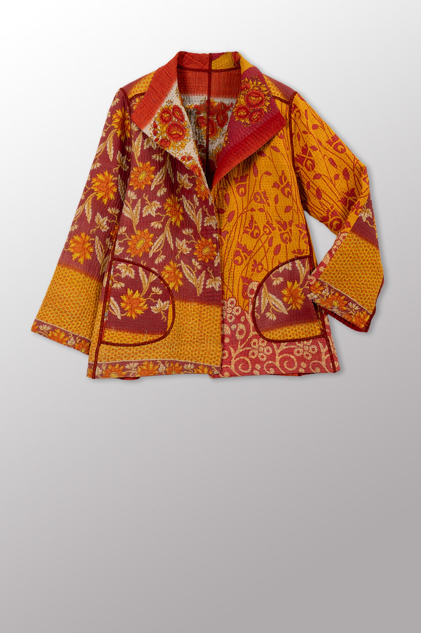 VINTAGE COTTON KANTHA SHORT JKT - cv4007-0350m -
