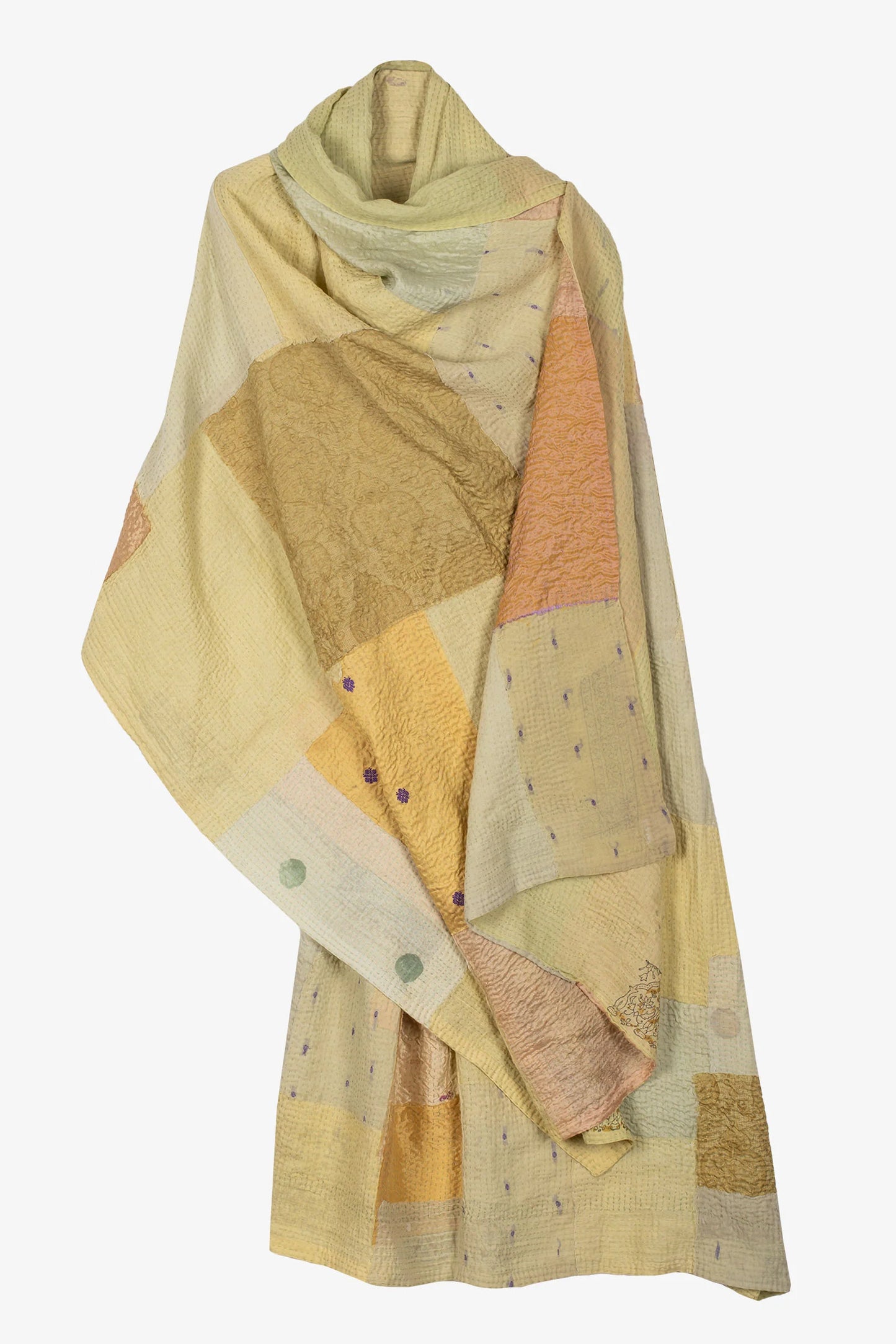 POWDER PATCH KANTHA SHAWL LARGE - pd2803-ylw -