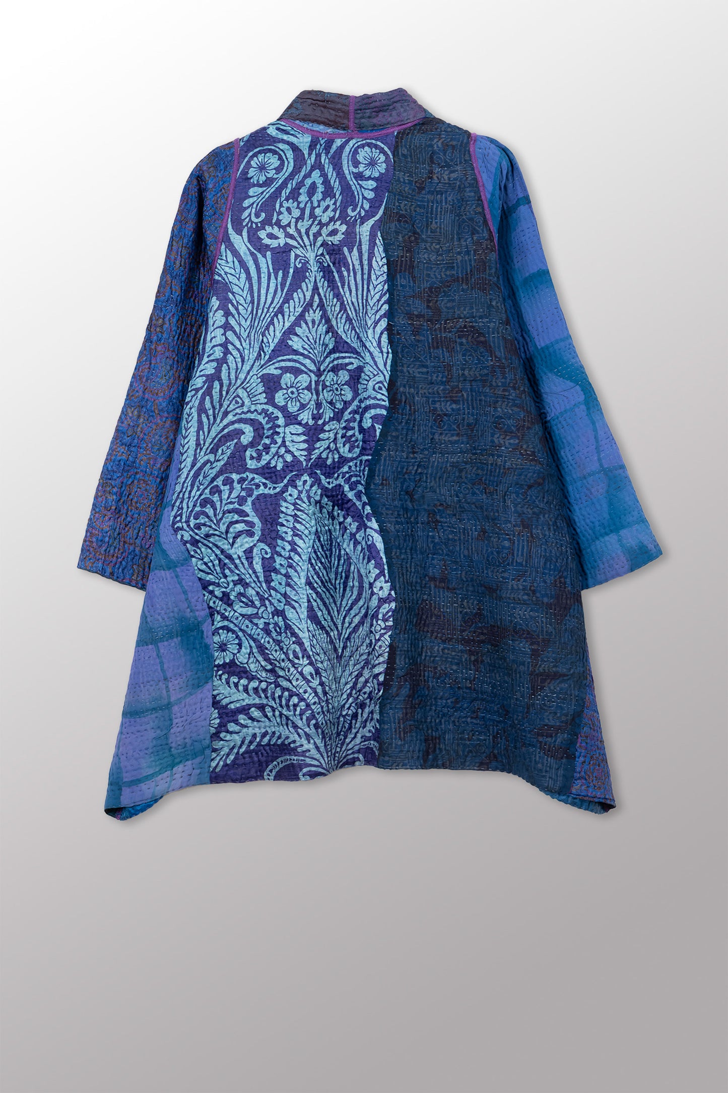 JACQUARD SILK KANTHA A-LINE JKT - js4003-cnvy001a -