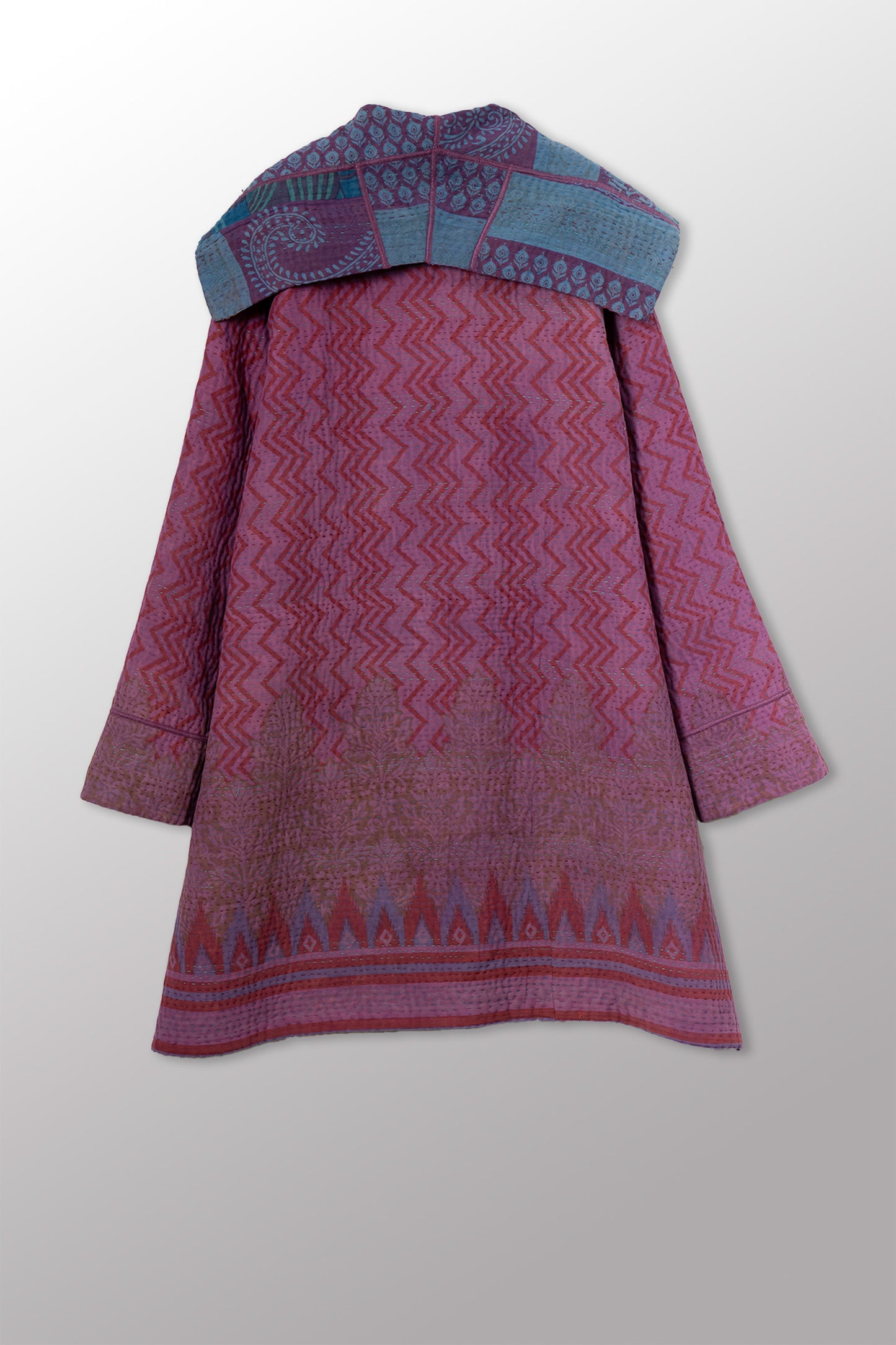 COTTON OVERDYE KANTHA POCKET MEDIUM COAT - ov4316-cfus001m -