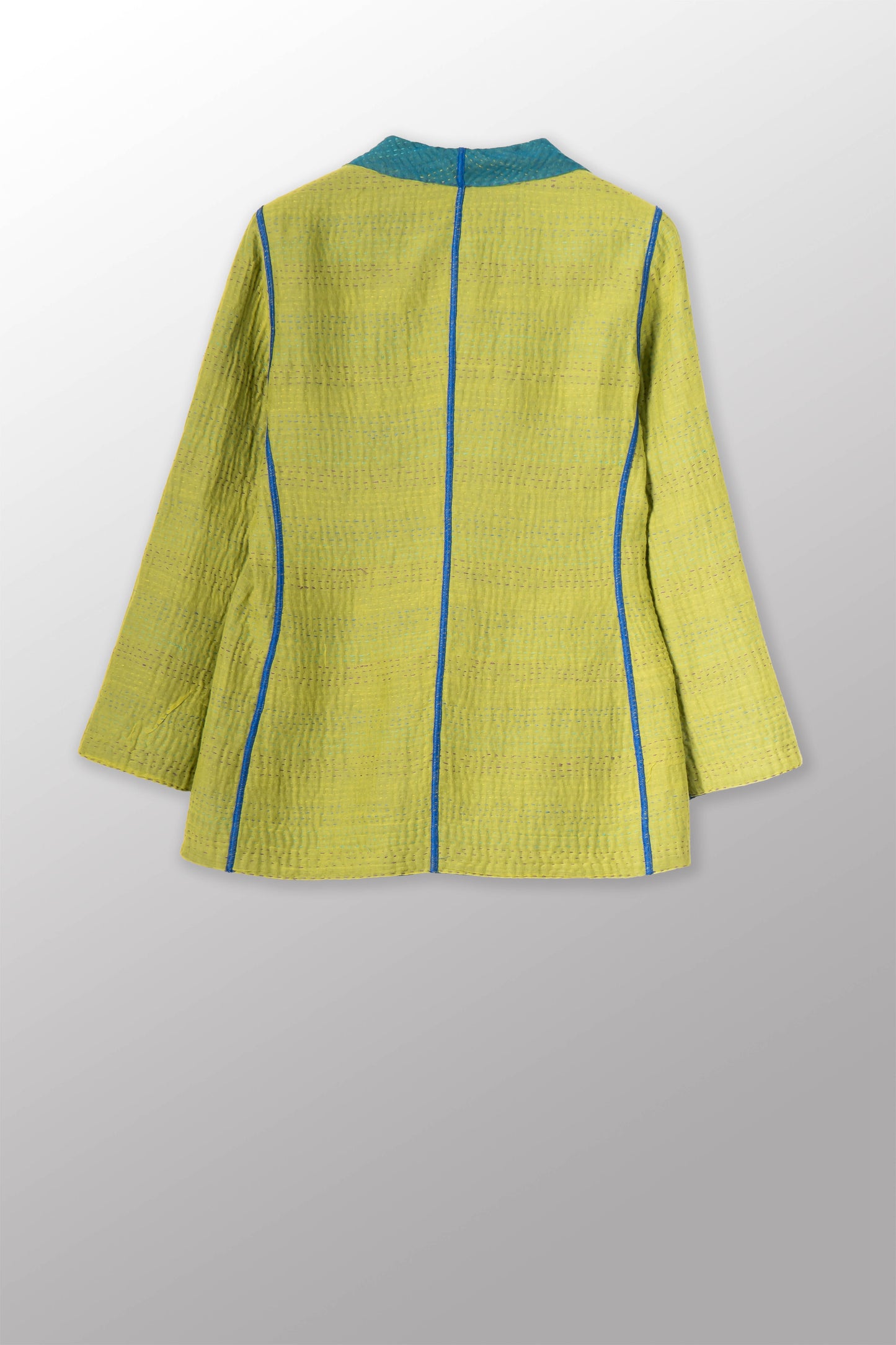 BLOOMING FLOWERS KANTHA SHORT JACKET - bf4007-blu -