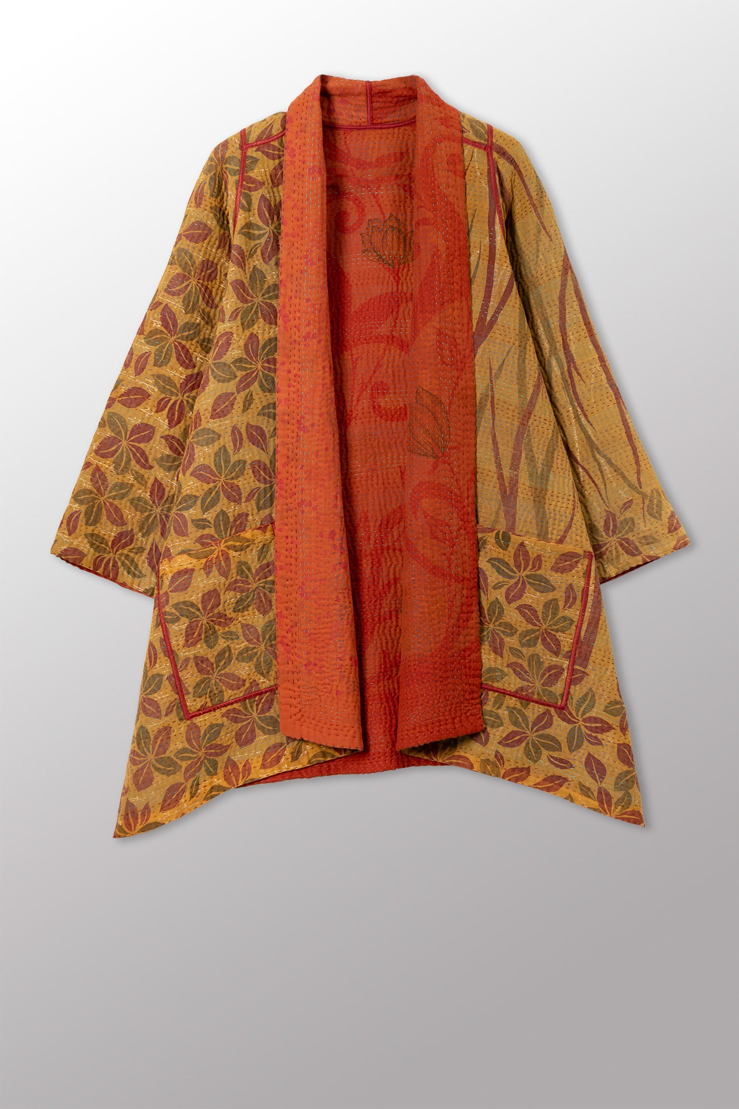 COTTON OVERDYE KANTHA A-LINE JKT - ov4003-corg038a -