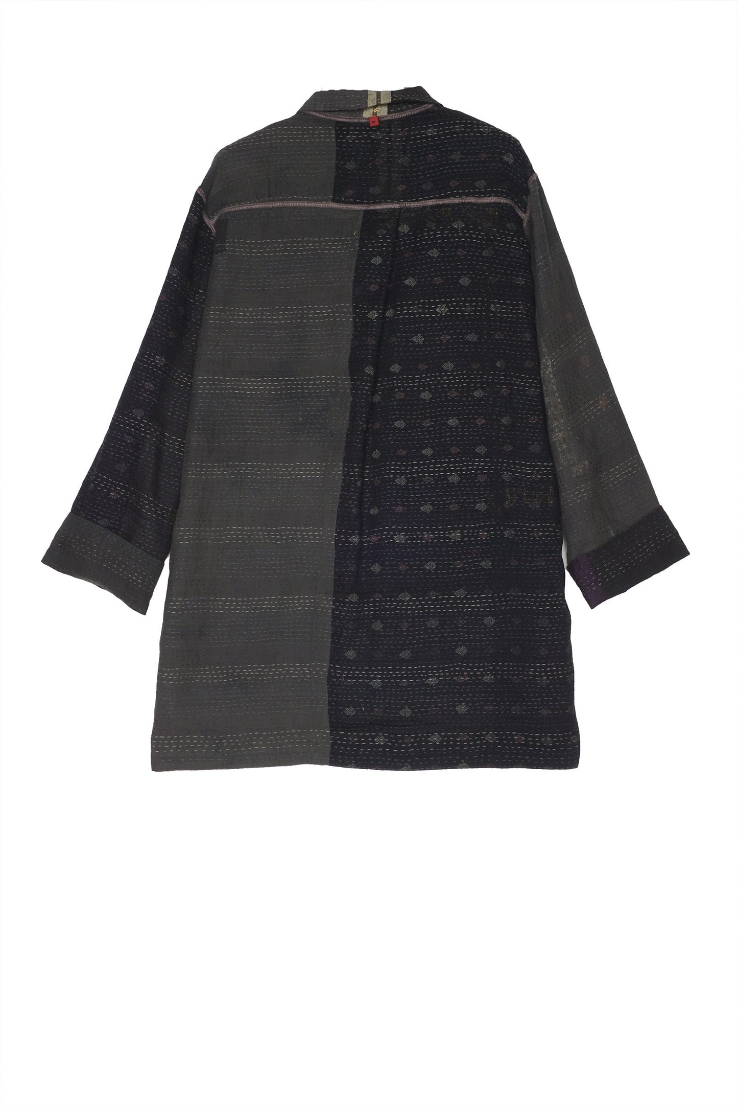 COTTON SILK SW PATCH KANTHA SHIRT JKT - ws2023-blk -