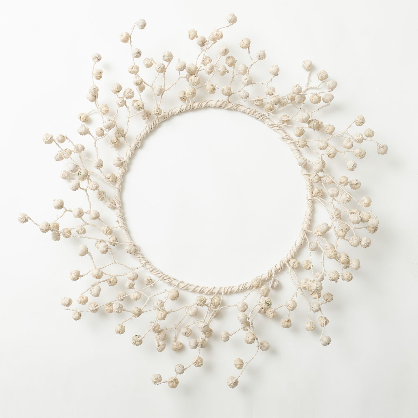 Ivory Kantha Wreath (metallic kantha)