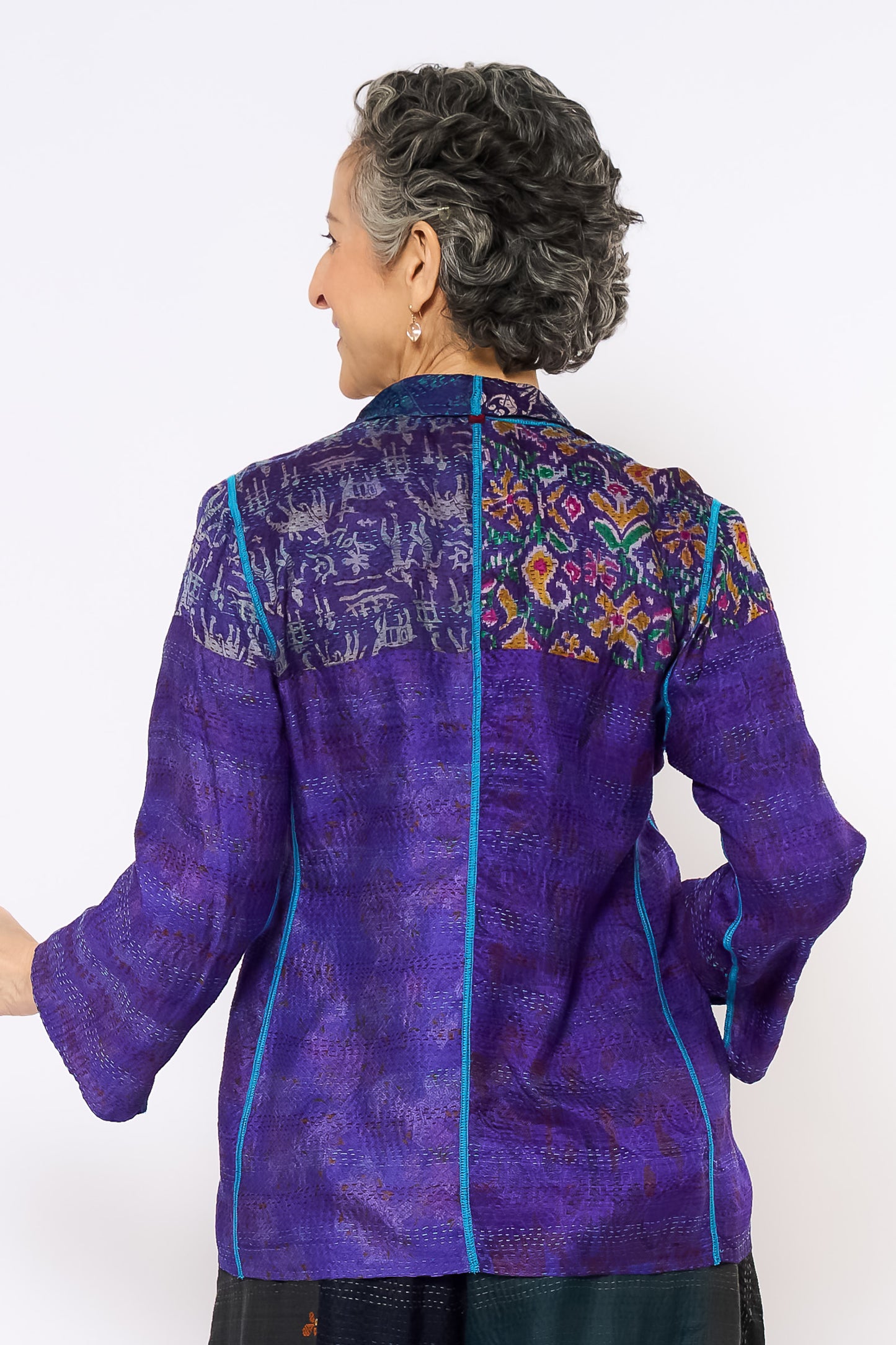 VINTAGE SILK KANTHA SHORT JKT - sv2007-0072m -