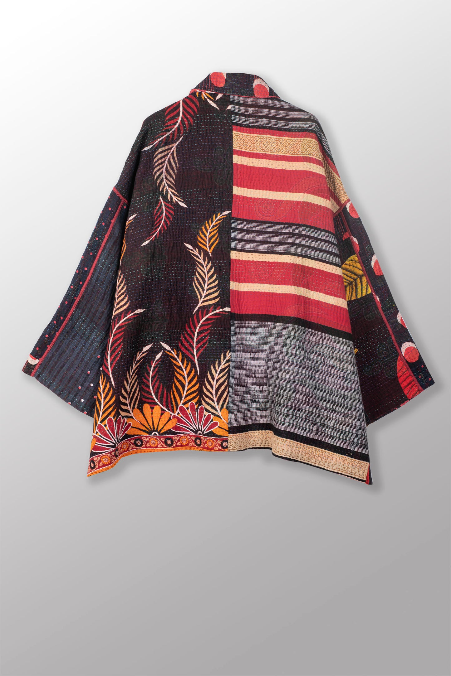 PUZZLE KANTHA OVERSIZED MINI COAT - pz4332-red -