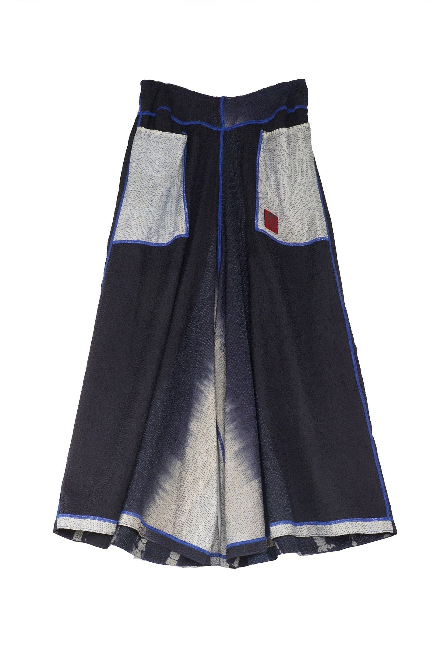 SERPENT PRINT KANTHA WIDE LEG PANTS - sp2623-blk -