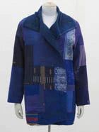 COTTON SILK SW PATCH KANTHA POCKET JKT - ws4002-nvy -