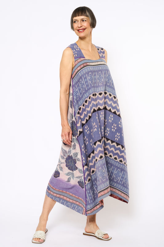 VINTAGE COTTON KANTHA TENT DRESS - cv2413-0035a -