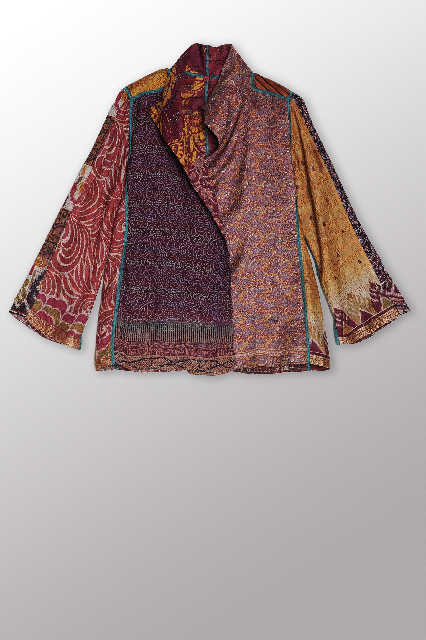 VINTAGE SILK KANTHA SHORT JKT - sv2007-0064m -