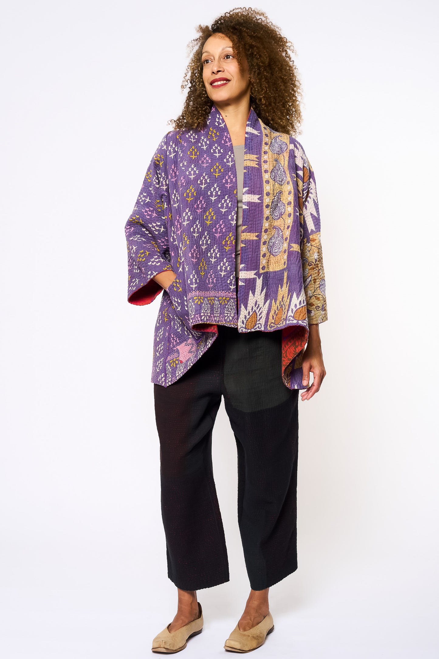 COTTON OVERDYE KANTHA KIMONO JKT - ov4004-corg001a -