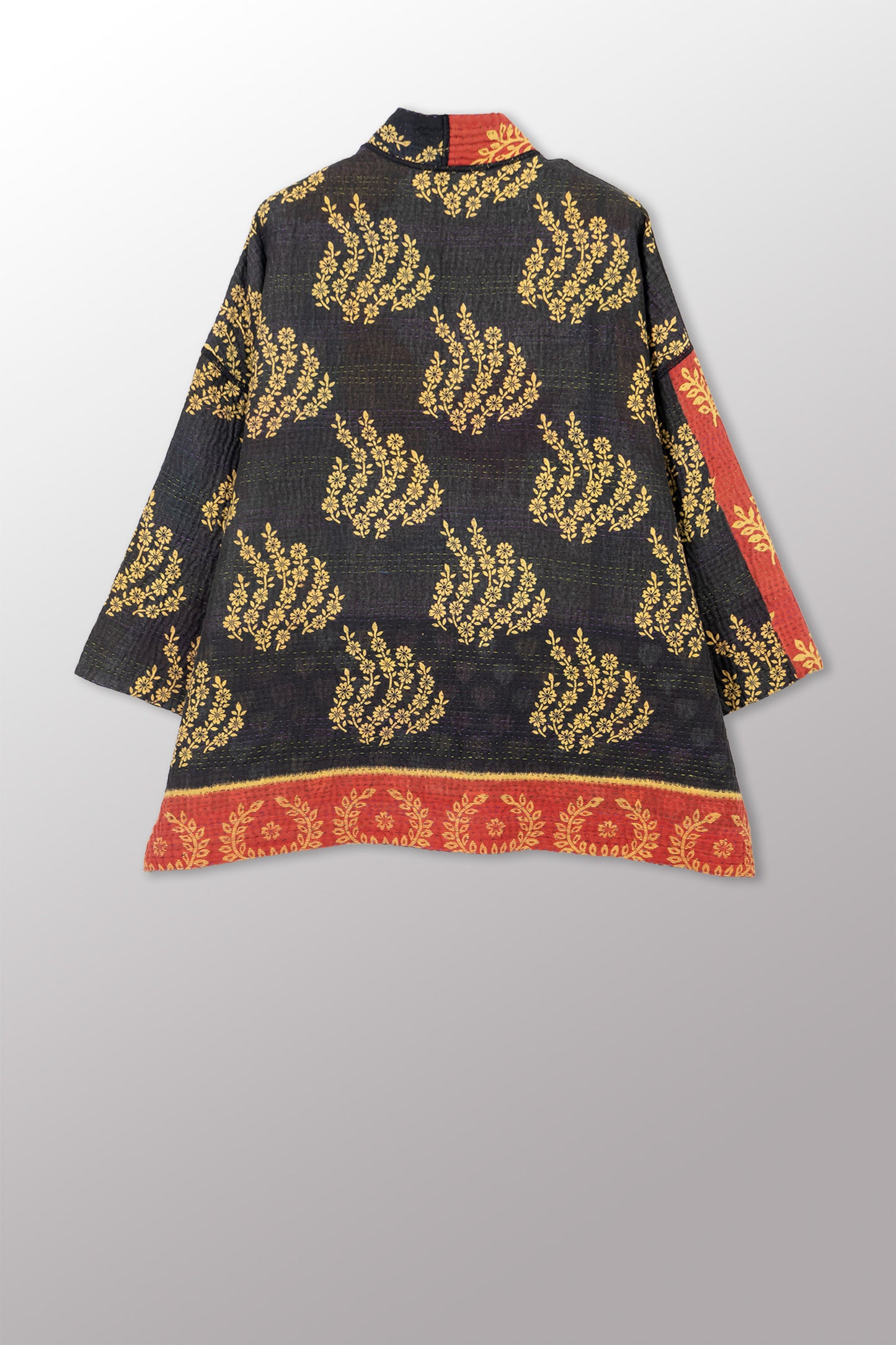 VINTAGE COTTON KANTHA MINI KIMONO JKT - cv4055-0057a -