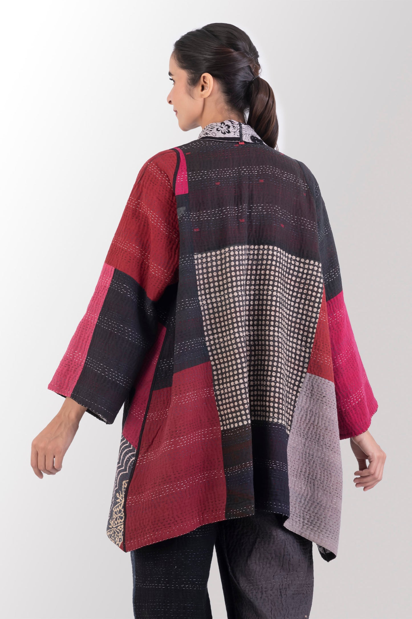 PAISLEY & PATCH KANTHA A-LINE JKT - py4003-blk -