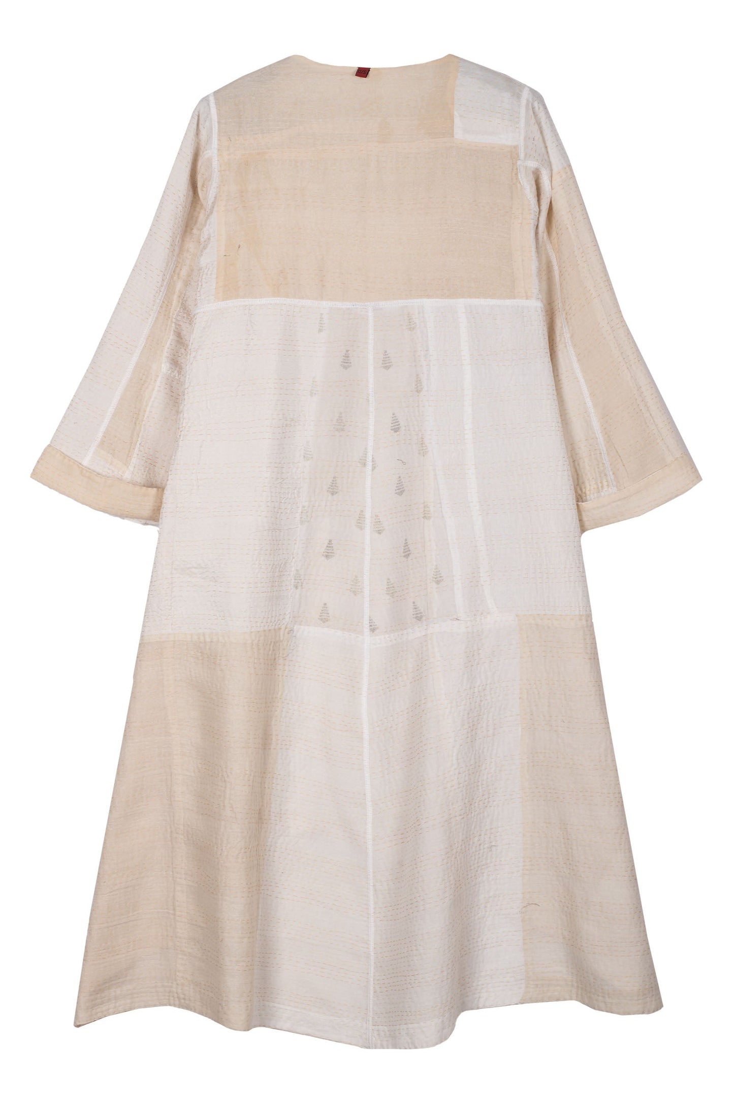 JAIPUR WHITE KANTHA WRAP FLARE COAT - jw2330-ivy -