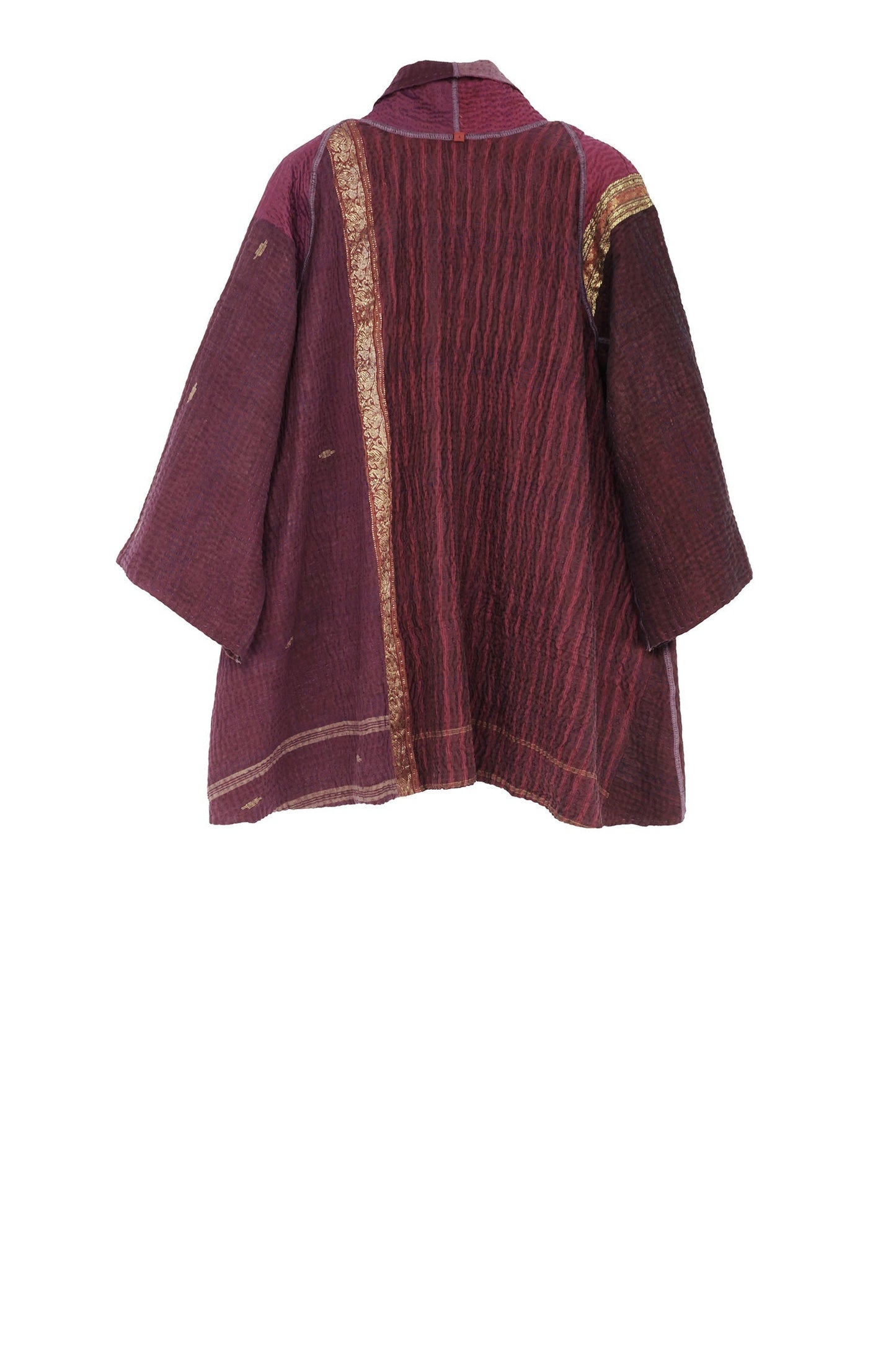 COTTON SILK SW PATCH KANTHA KIMONO JKT - ws4004-prp -