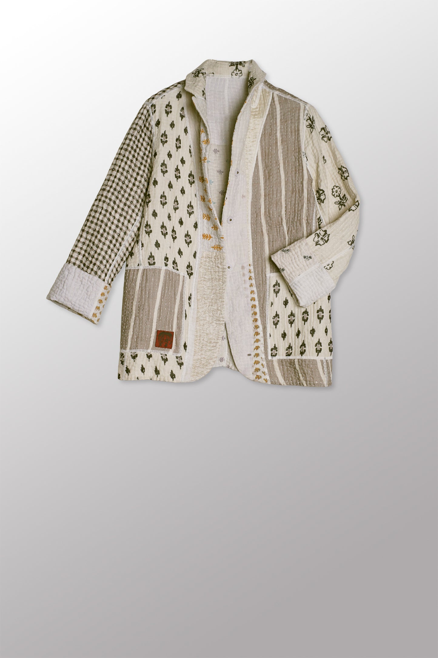 BBB PATCH KANTHA BASIC JACKET - bl-bbb4052-ivy -