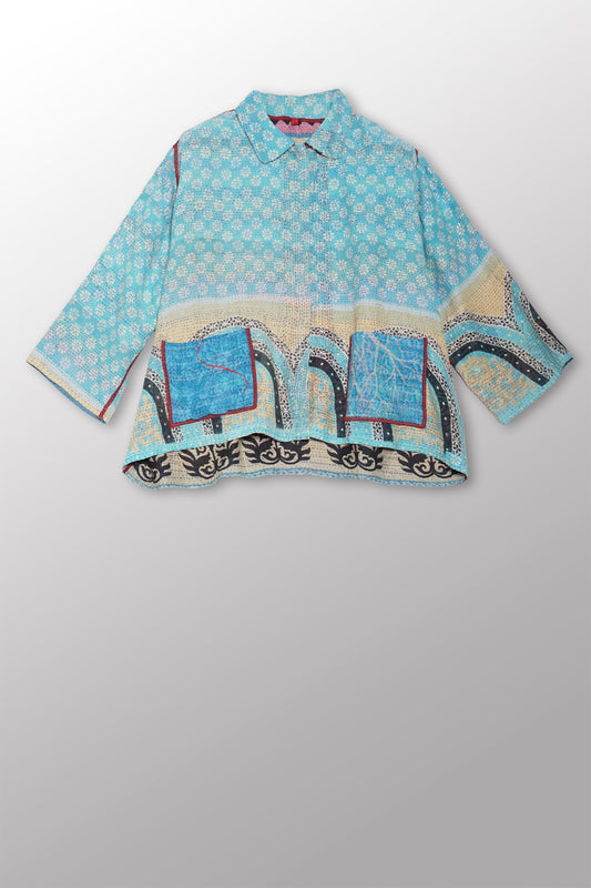 VINTAGE COTTON KANTHA POCKET SHIRT - cv2588-0001s -