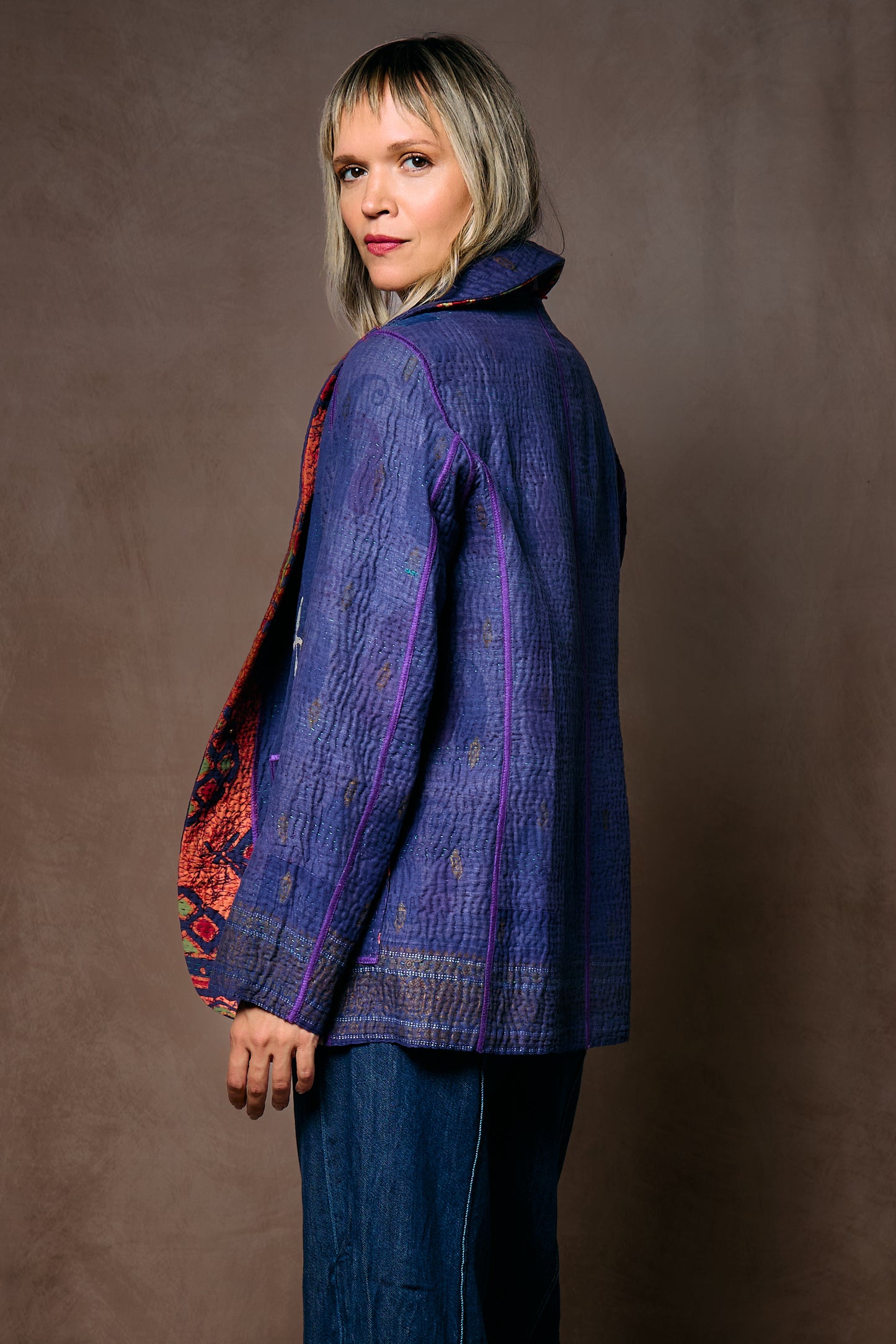 VINTAGE COTTON KANTHA BASIC JKT - cv4052-0027m -