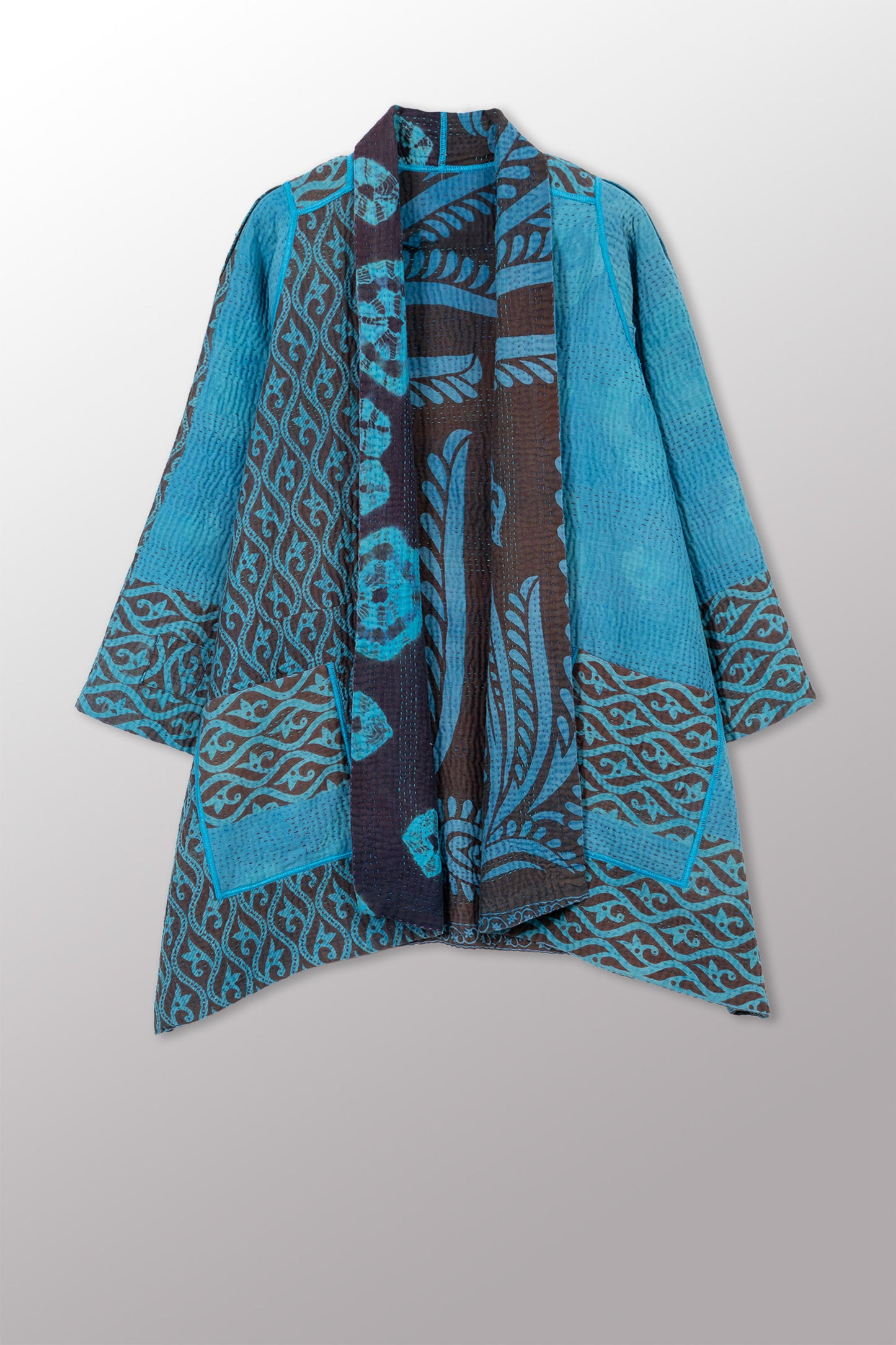 COTTON OVERDYE KANTHA A-LINE JKT - ov4003-ctuq005a -