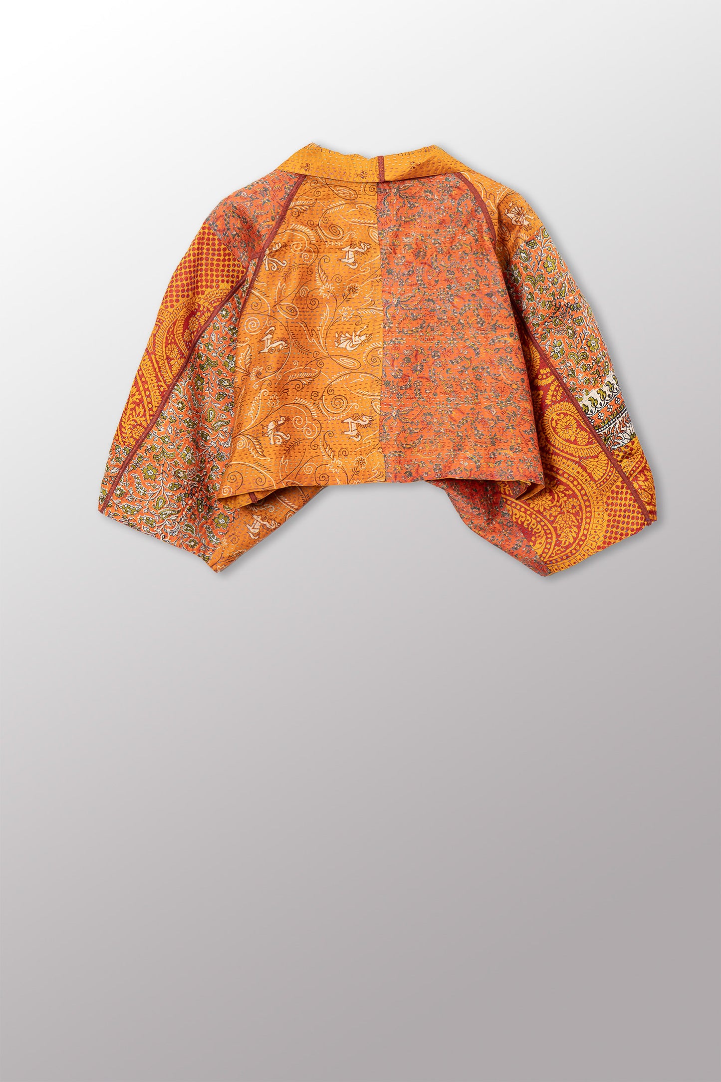 VINTAGE SILK KANTHA PUFF SLV. SHRUG - sv2062-0028a -