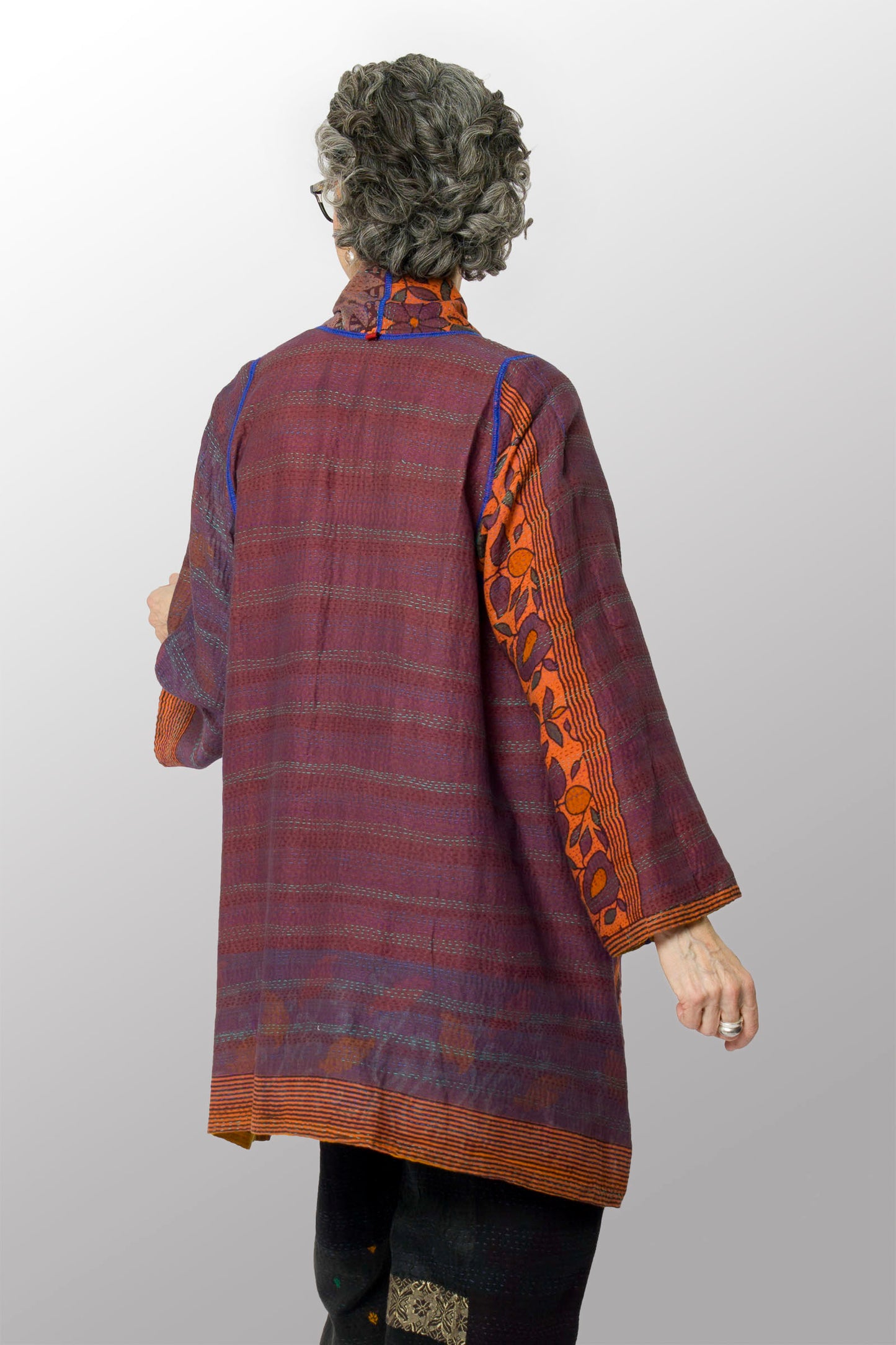 VINTAGE COTTON KANTHA A-LINE JKT - cv2003-0161a -
