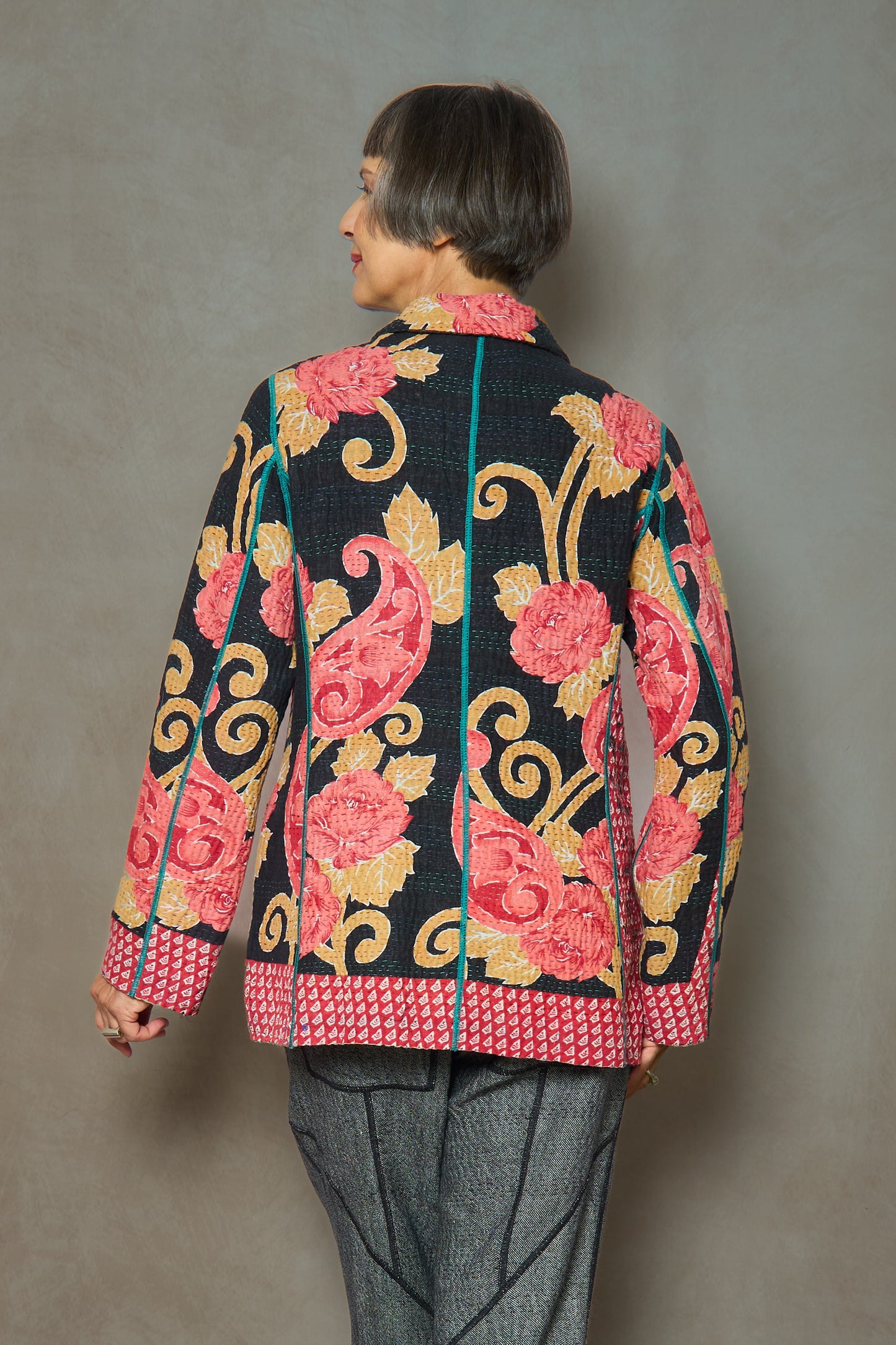 VINTAGE COTTON KANTHA BASIC JKT - cv4052-0022m -