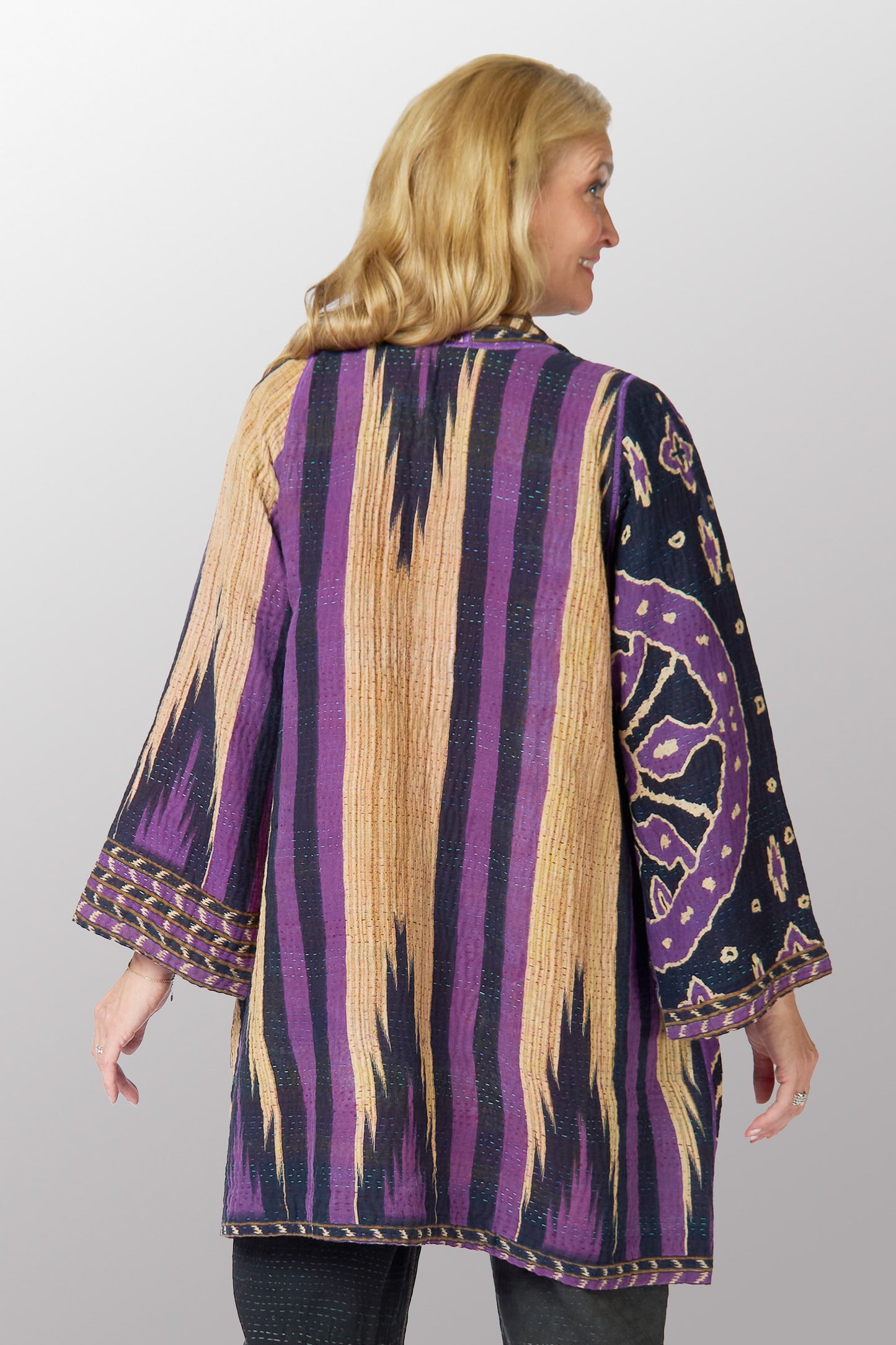 VINTAGE COTTON KANTHA A-LINE JKT - cv4003-0451a -