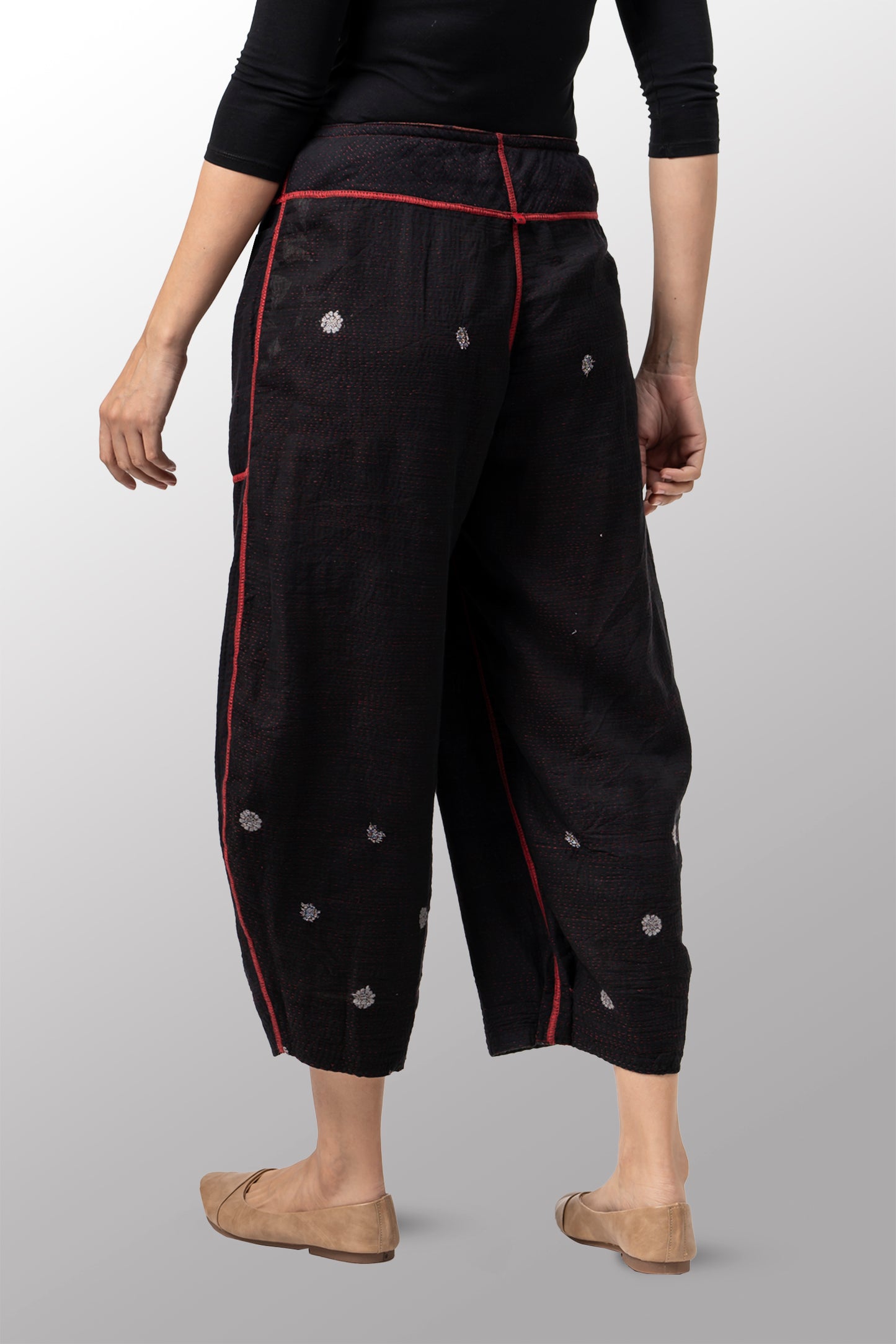 MONOTONE TWILIGHT PRINT KANTH HAREM PANTS - tp2605-red -